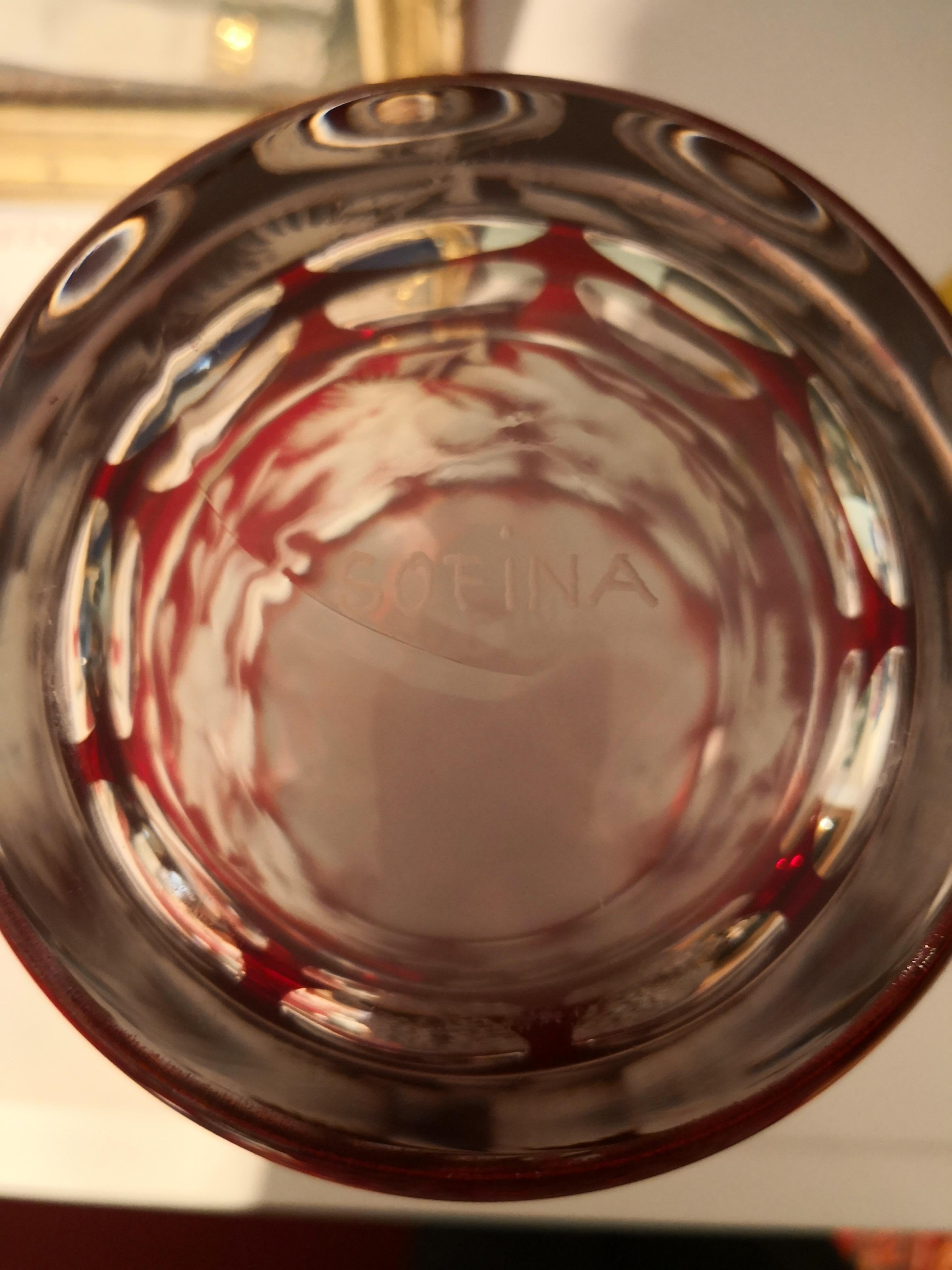 Allemand Vase en verre rouge avec décoration de Noël Sofina Boutique Kitzbuehel en vente