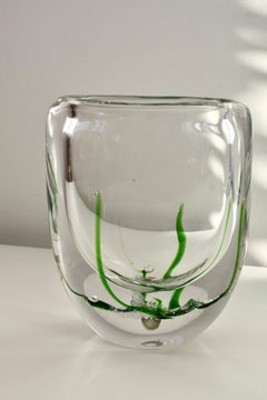 Vicke Lindstrand “Seagrass” Glass Vase for Kosta Boda, Sweden 1960s