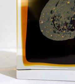 Vaso in vetro con inclusioni d'argento di Pavel Hlava per Exbor - Repubblica Ceca - Anni '60