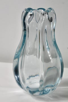Glass vase "Stella Polaris " Ice blue,  Vicke Lindstrand Orrefors, Sweden 1940´s