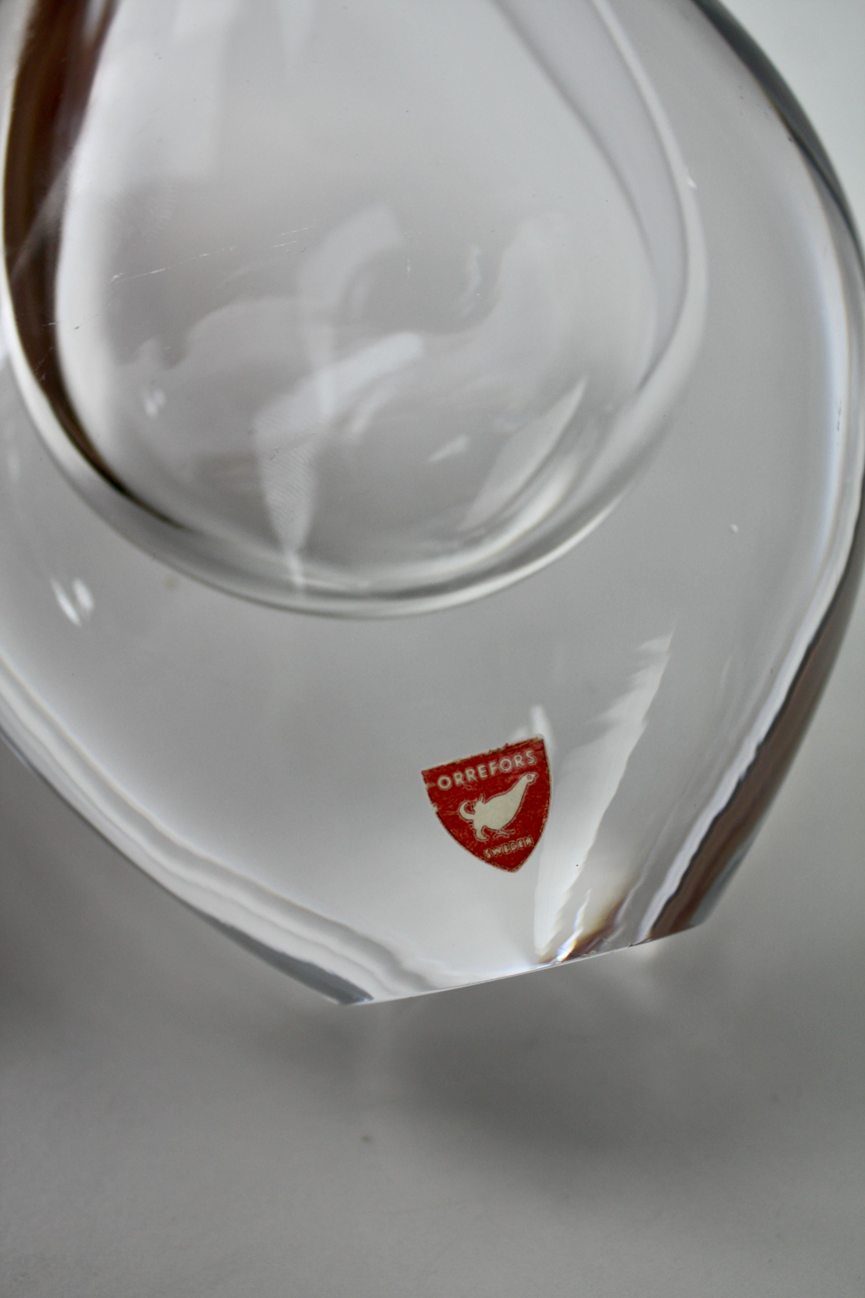 Vaso di vetro, Sven Palmqvist Orrefors Svezia, 1950 in vendita 3