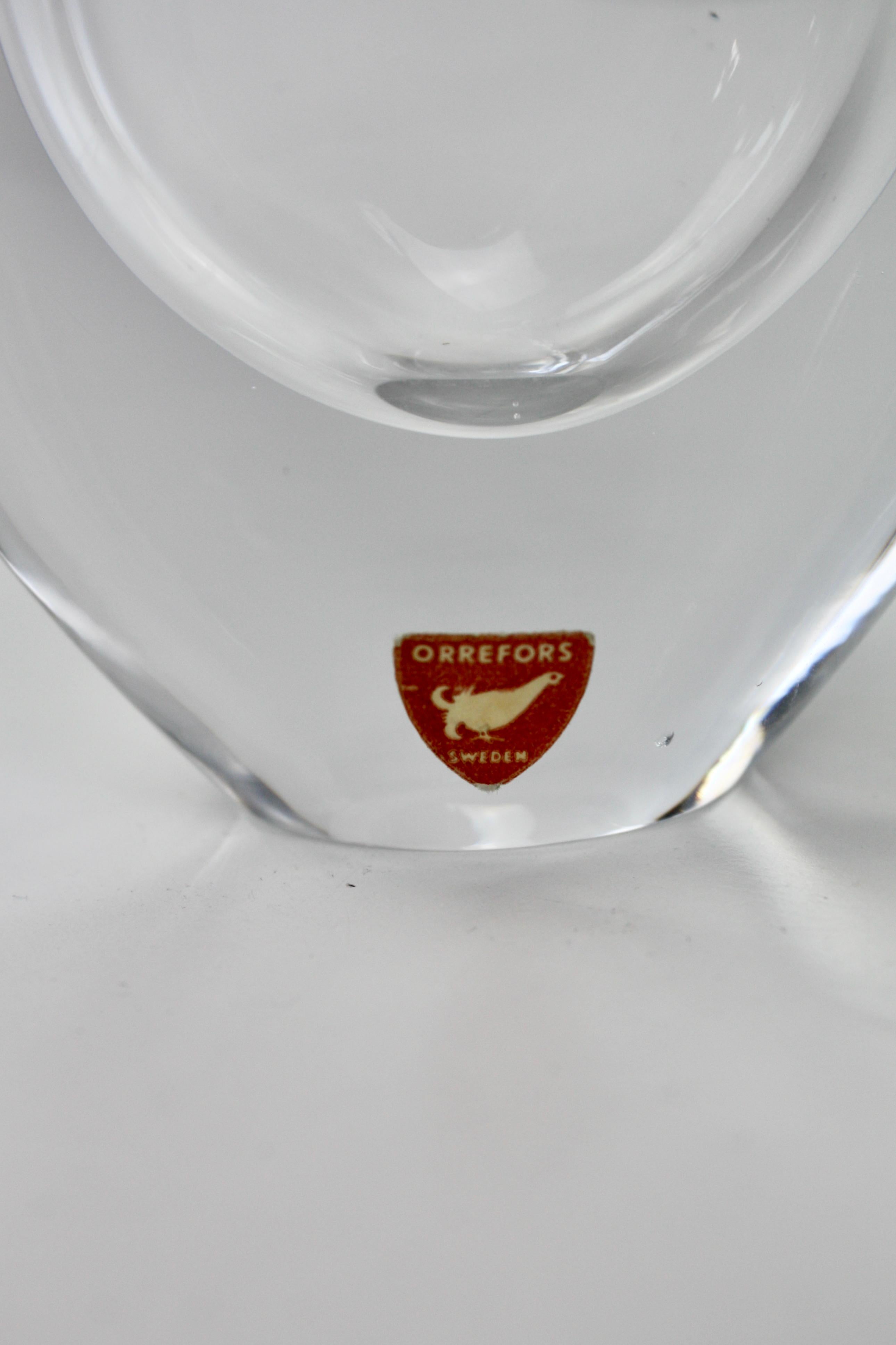 Metà XX secolo Vaso di vetro, Sven Palmqvist Orrefors Svezia, 1950 in vendita