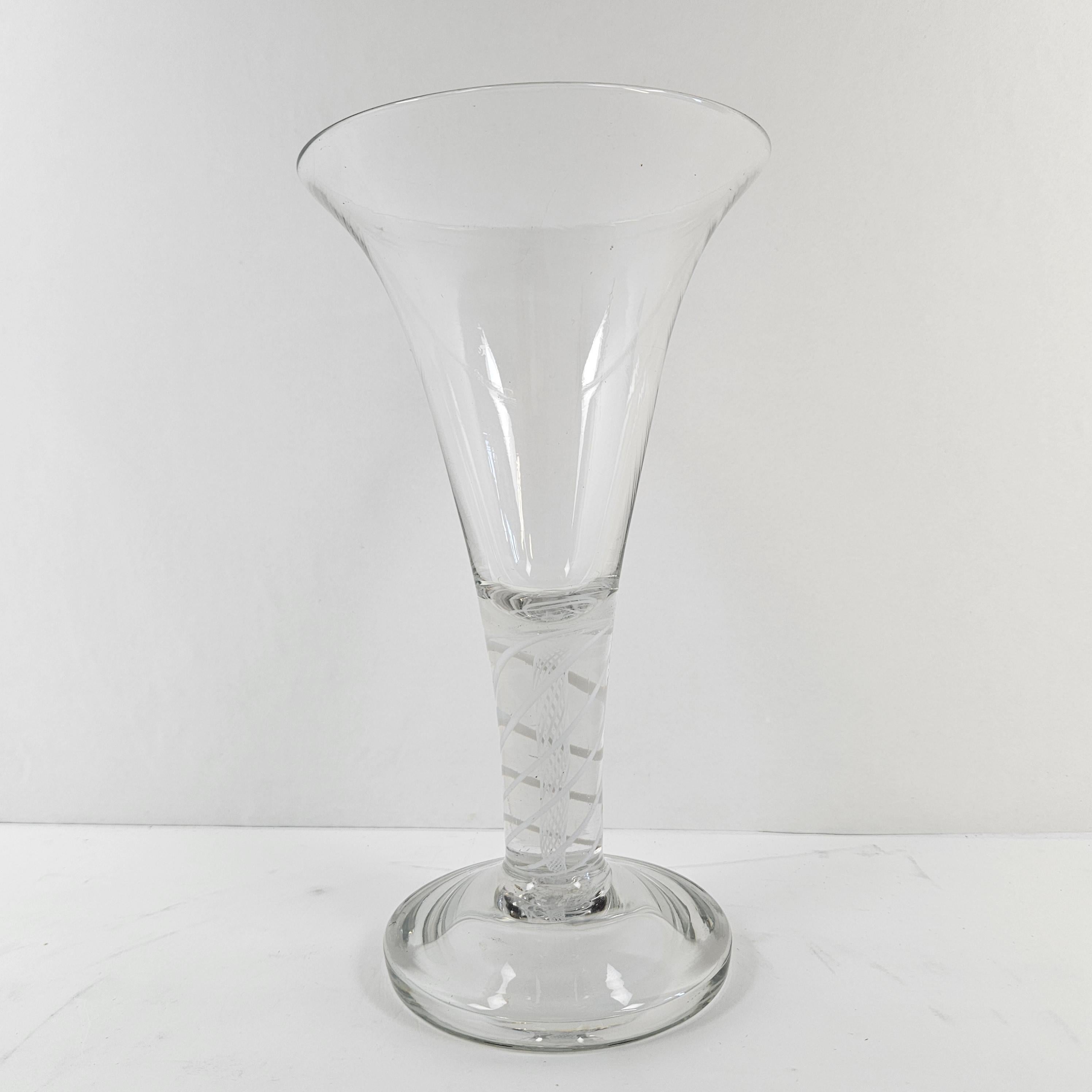 Romantic Glass Vase with Air Twist Stem For Sale