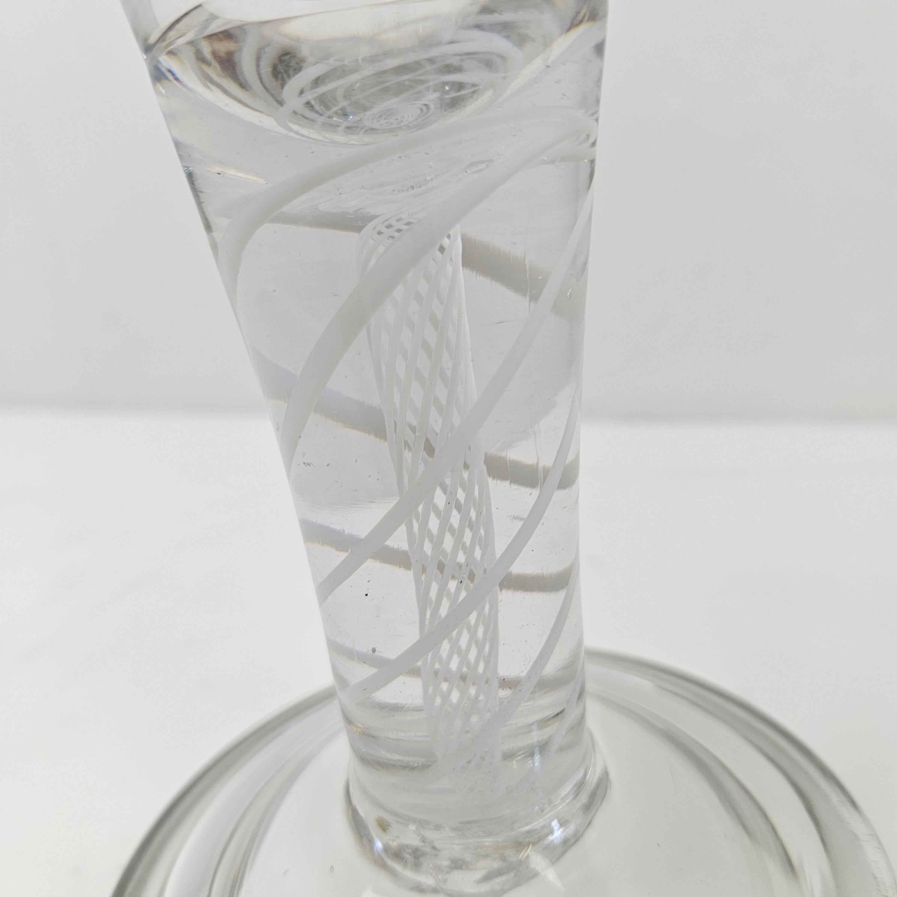 Dutch Glass Vase with Air Twist Stem For Sale