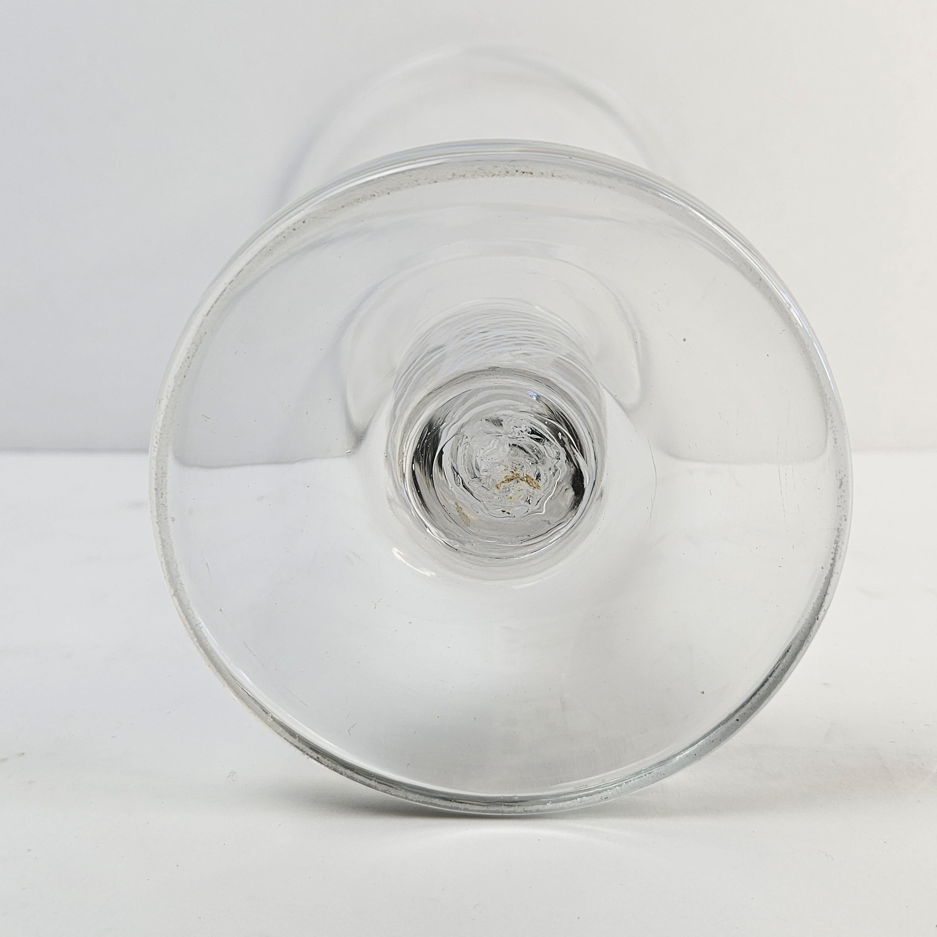20th Century Glass Vase with Air Twist Stem For Sale