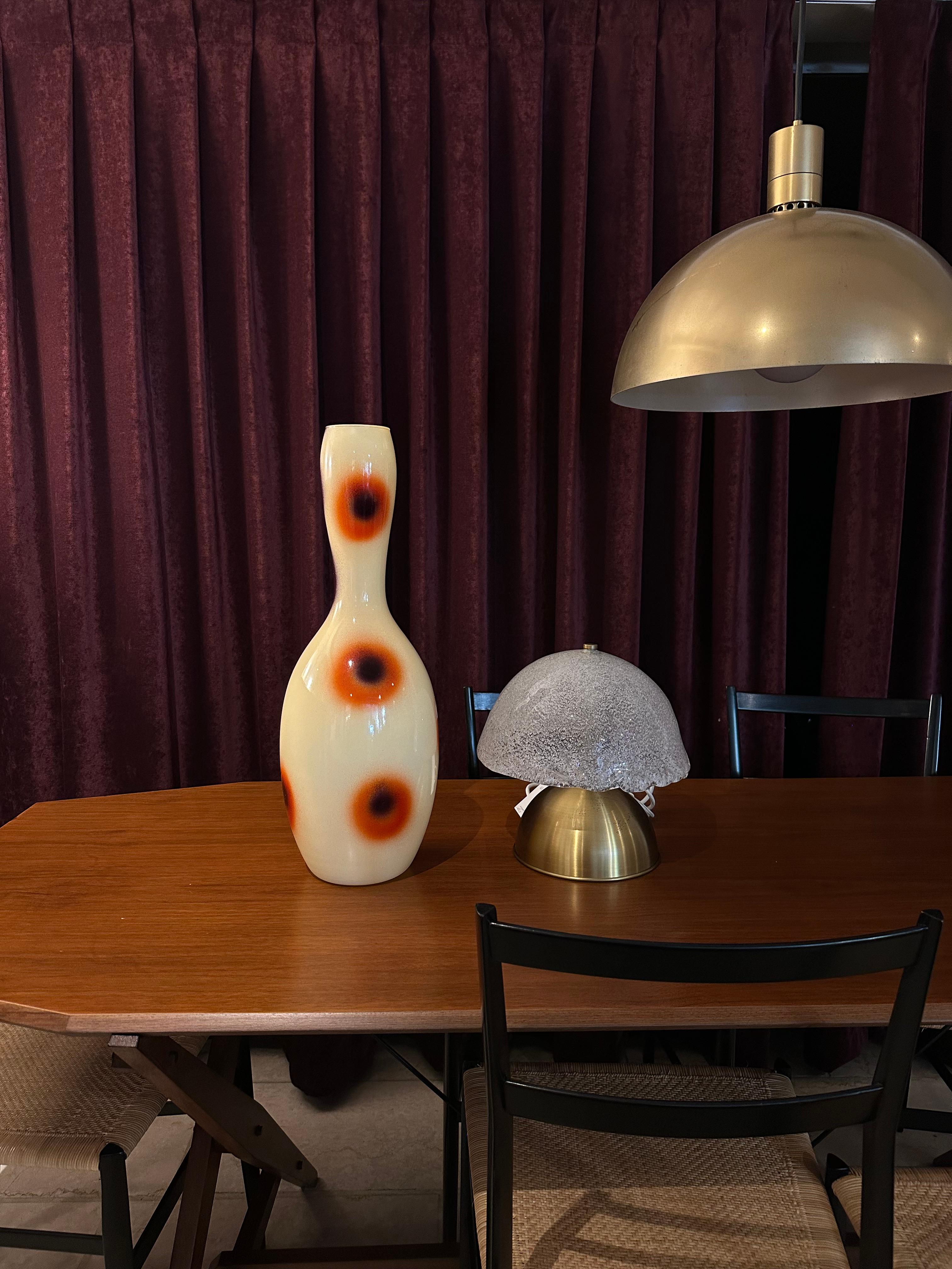 Space Age Glass vase with circle pattern IVV production For Sale