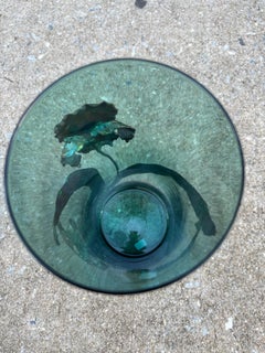 Glass Vase with Metal Iris Overlay