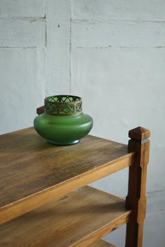 Glass Vase with Metal Mount by Pallme König, Bohemia, C. 1910