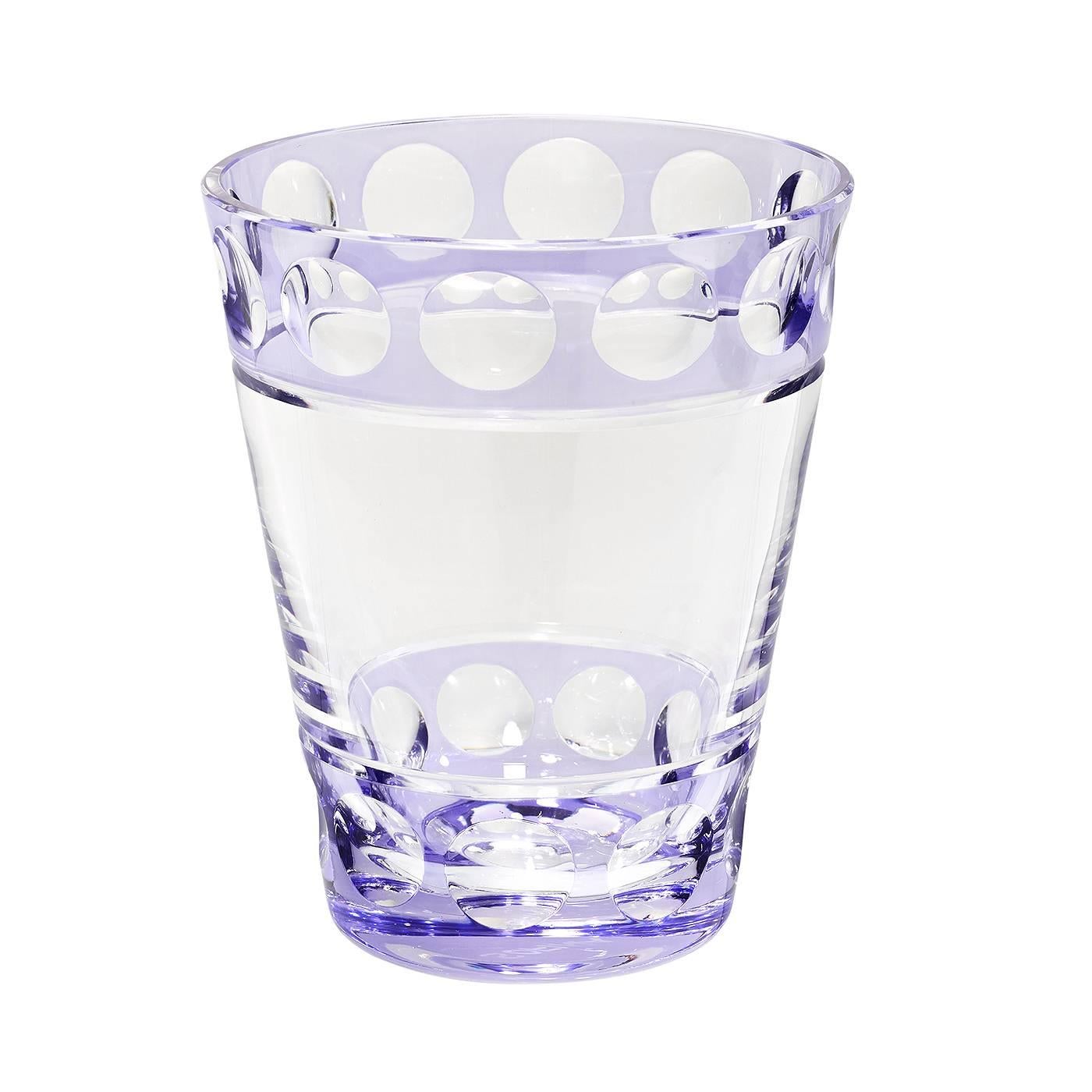Crystal Glass Vase with Modern Decor Handblown Sofina Porzellan Kitzbuehel For Sale