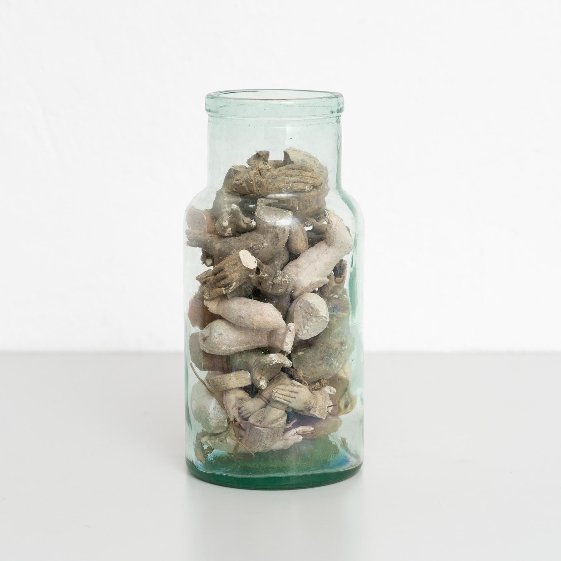 Italian Glass Vase with Sculptural Objects – Unique and Mysterious Design For Sale