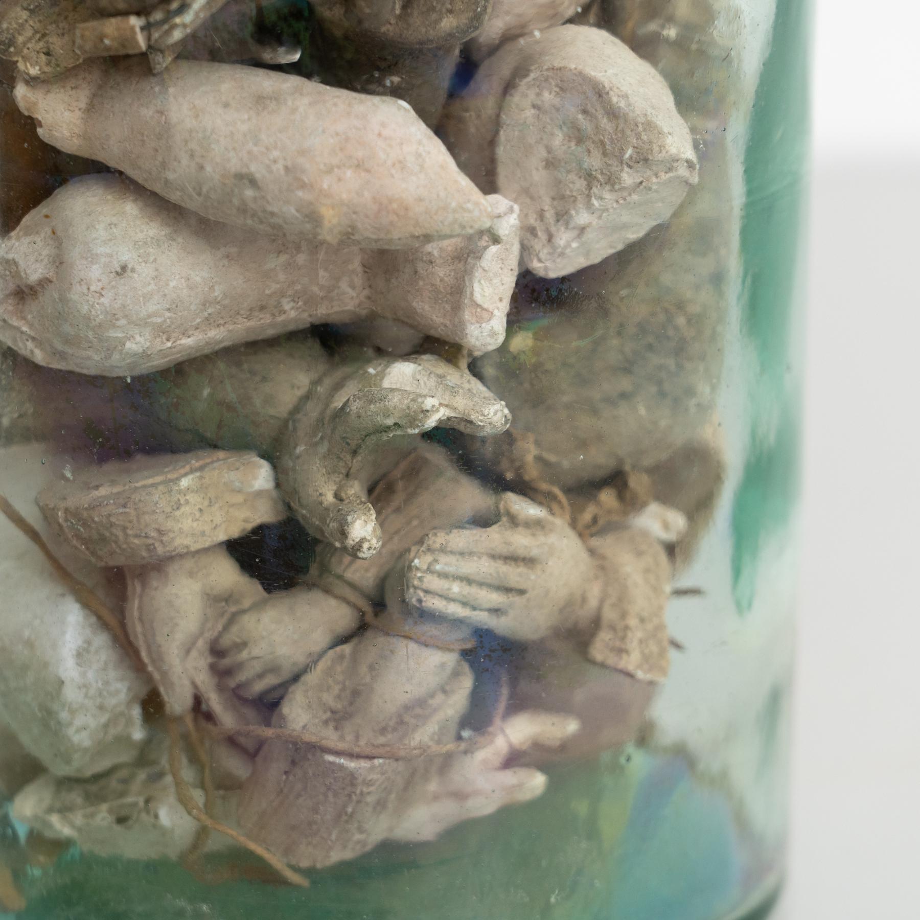 Late 20th Century Glass Vase with Sculptural Objects – Unique and Mysterious Design For Sale