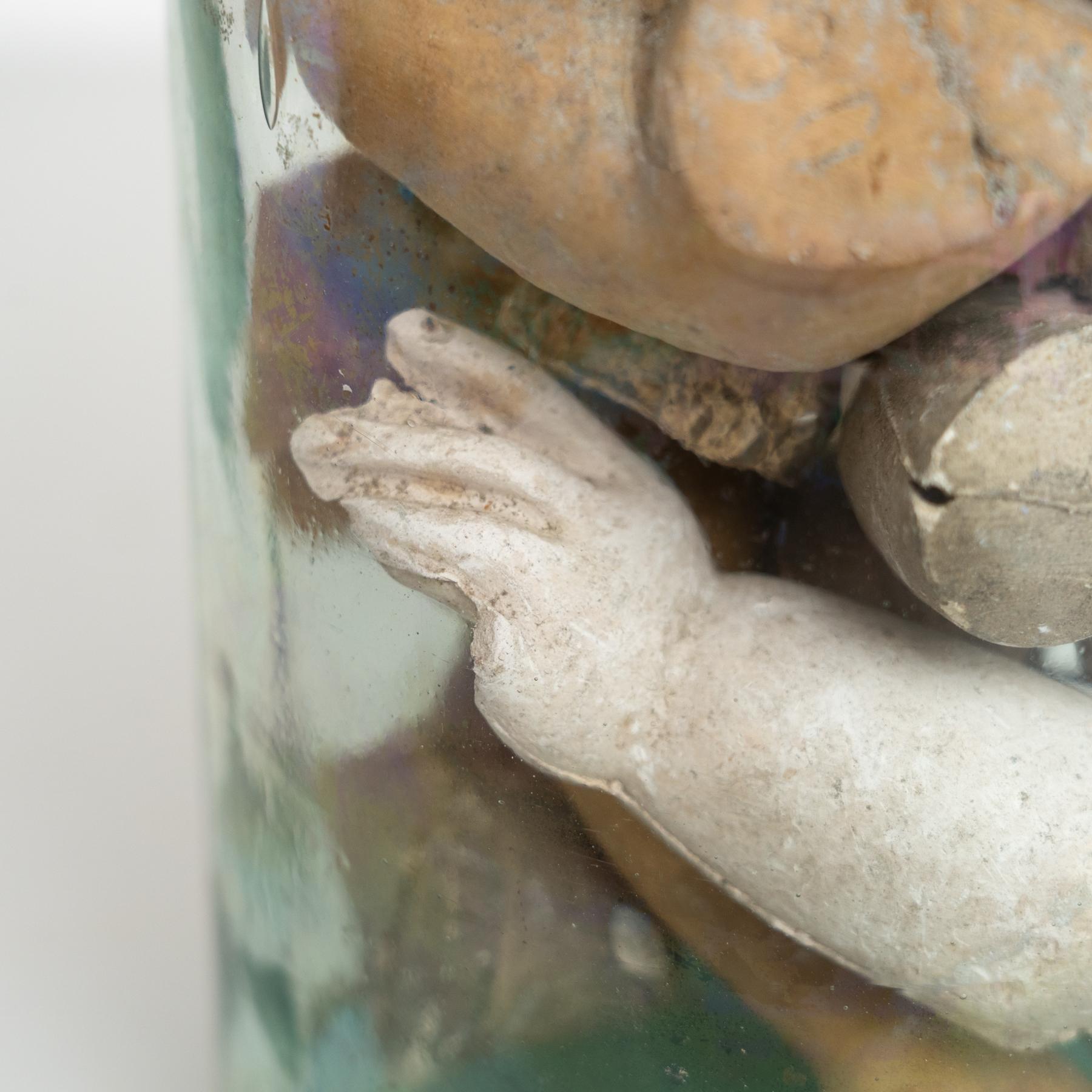 Glass Vase with Sculptural Objects – Unique and Mysterious Design For Sale 3