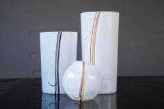 A trio Glass Vases Rainbow Handmade and Signed by Bertil Vallien for Boda Sweden
