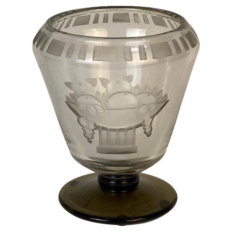 Art Deco Corbeille Glass Vase by Charles Schneider For Sale at 1stDibs