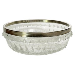 Glass Vide-Poche with Irom Rim, France, 1980s