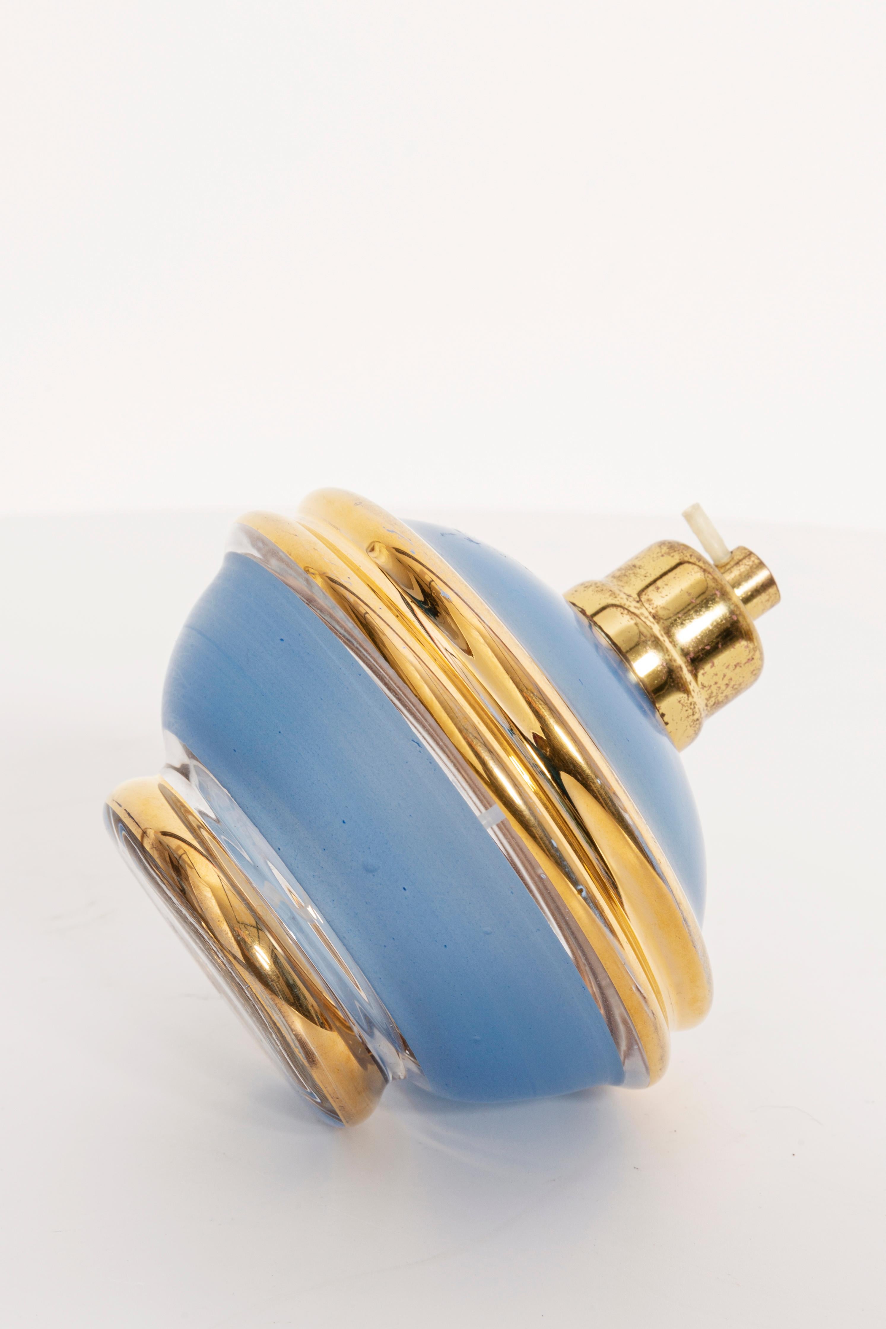 blue and gold bathroom accessories