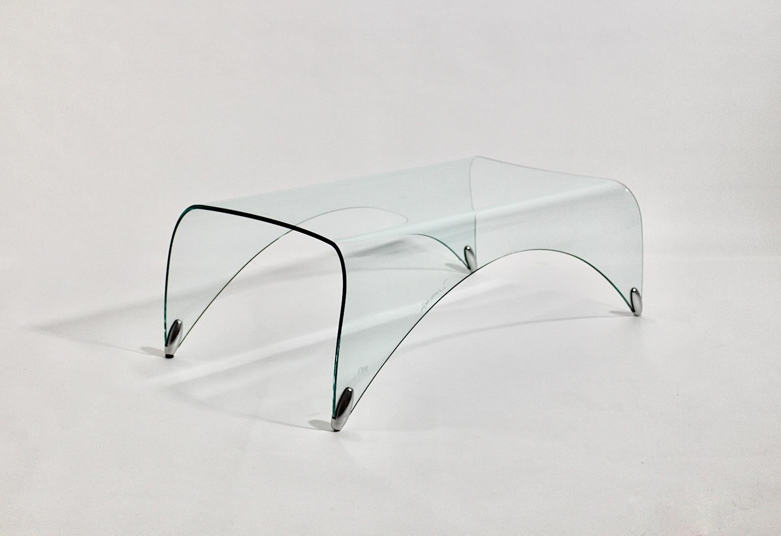 Late 20th Century Glass Vintage Coffee Table Sofa Table Genio by Massimo Iosa Ghini, Italy For Sale