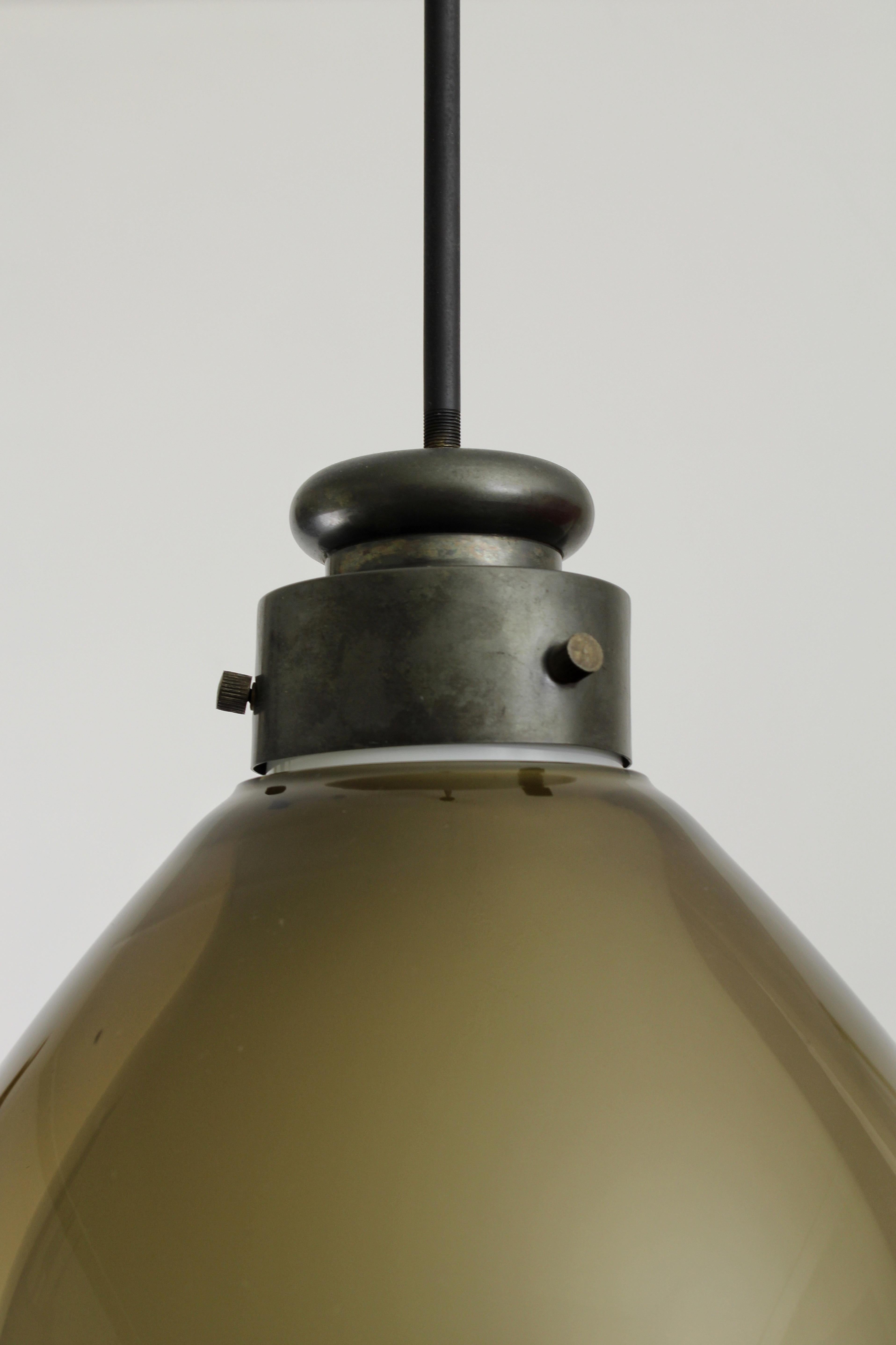 Metal Glass Vistosi Pendant Lamp by Alessandro Pianon, 1960s For Sale