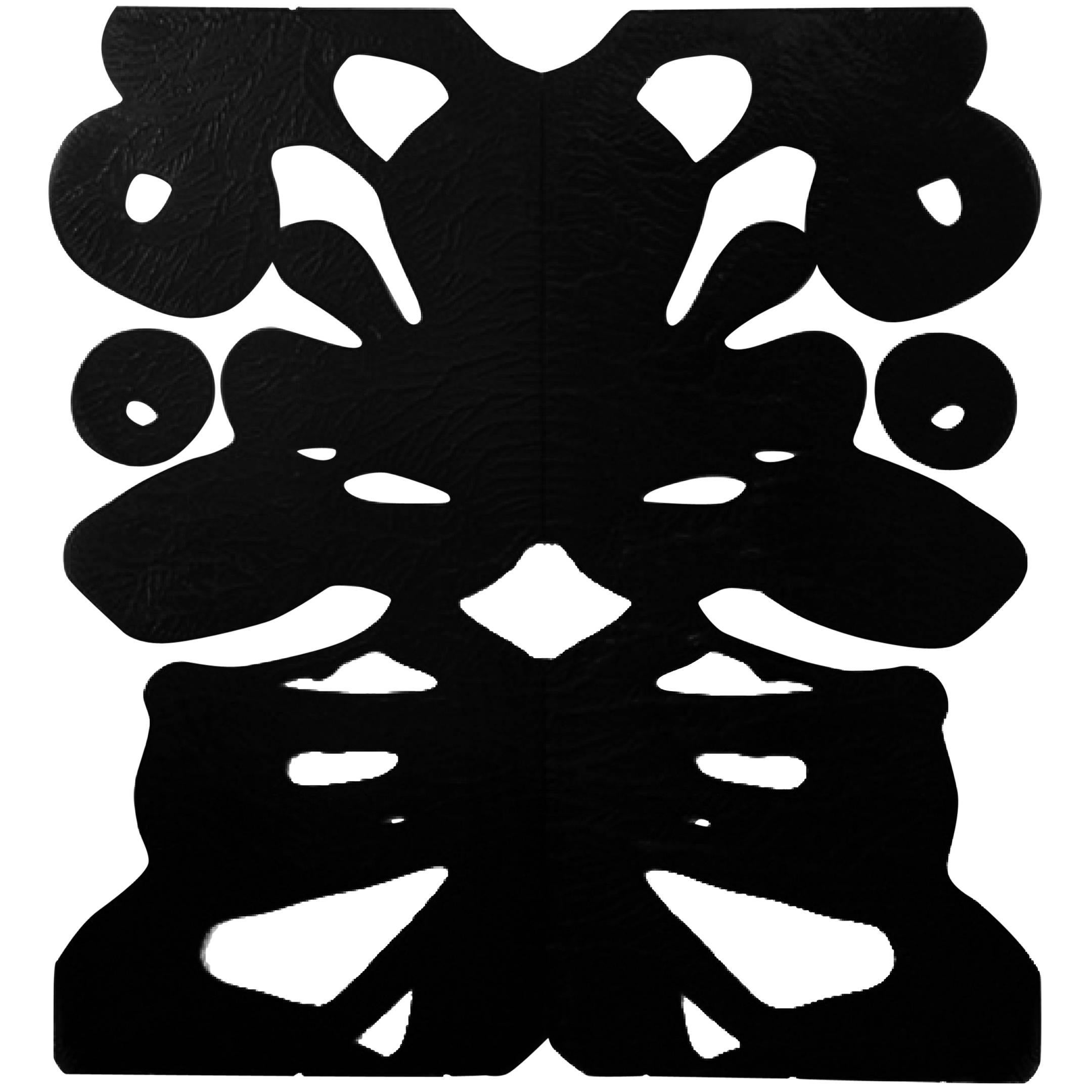 Décoration murale en verre en abat-jour noir au design organique d'Orfeo Quagliata en vente
