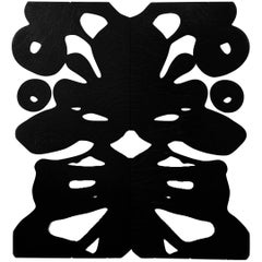Glass Wall Decoration Roarshax in Black Organic Design by Orfeo Quagliata