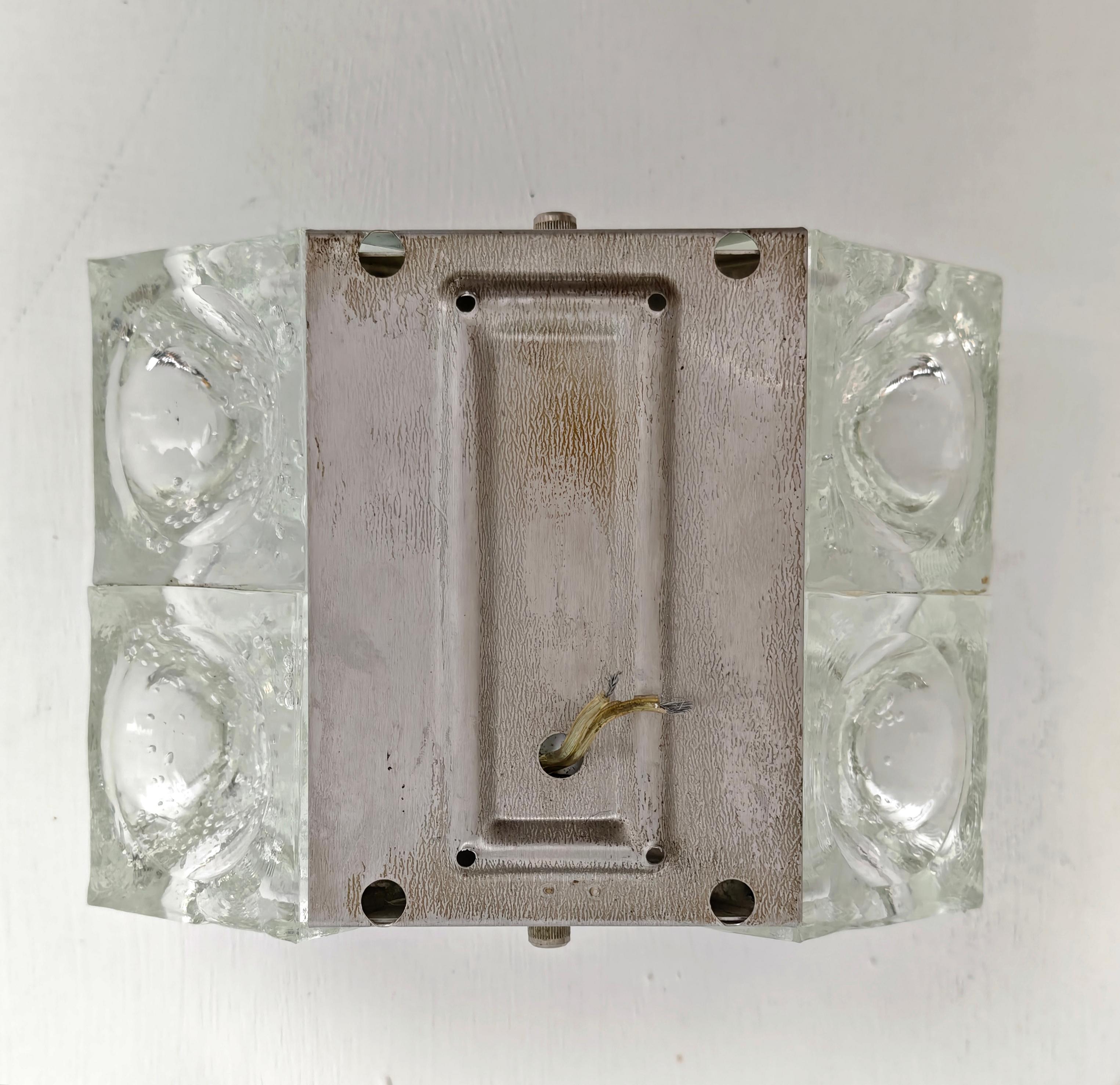 Lampada da parete in vetro di Albano Poli per Poliarte Design Italia anni '70 Mid-Century Modern in vendita 3
