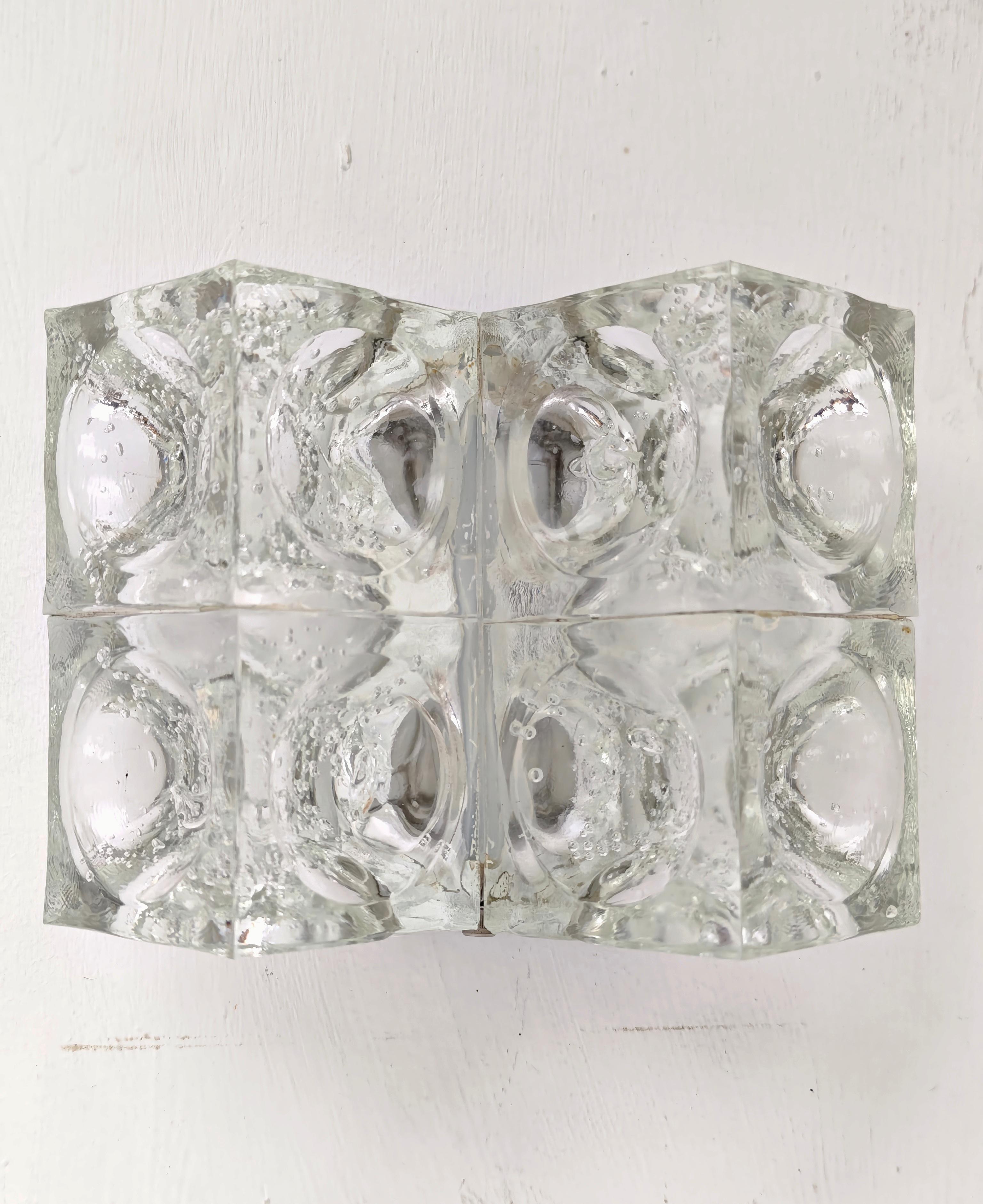 Lampada da parete in vetro di Albano Poli per Poliarte Design Italia anni '70 Mid-Century Modern in vendita 4