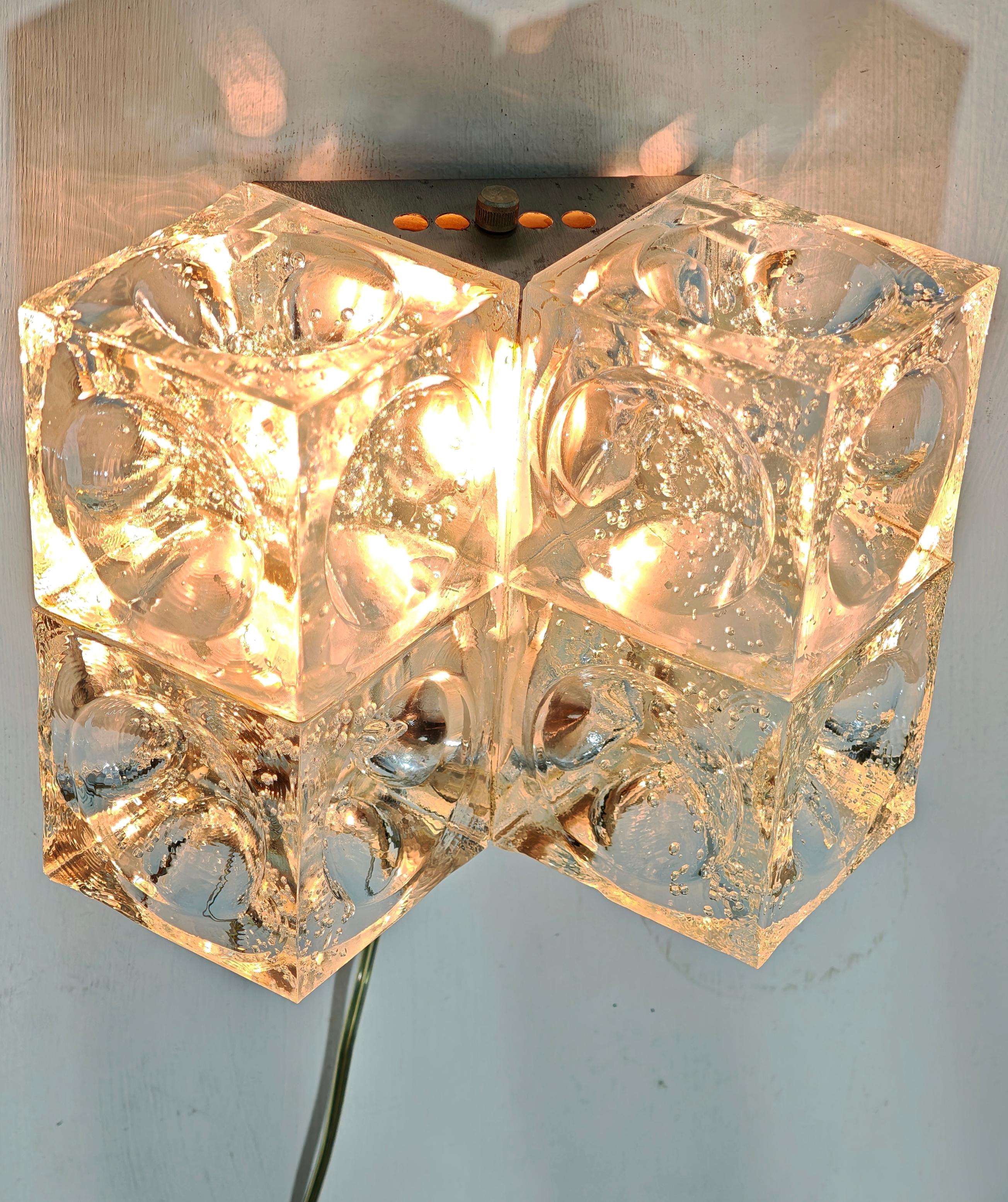 Lampada da parete in vetro di Albano Poli per Poliarte Design Italia anni '70 Mid-Century Modern in vendita 5