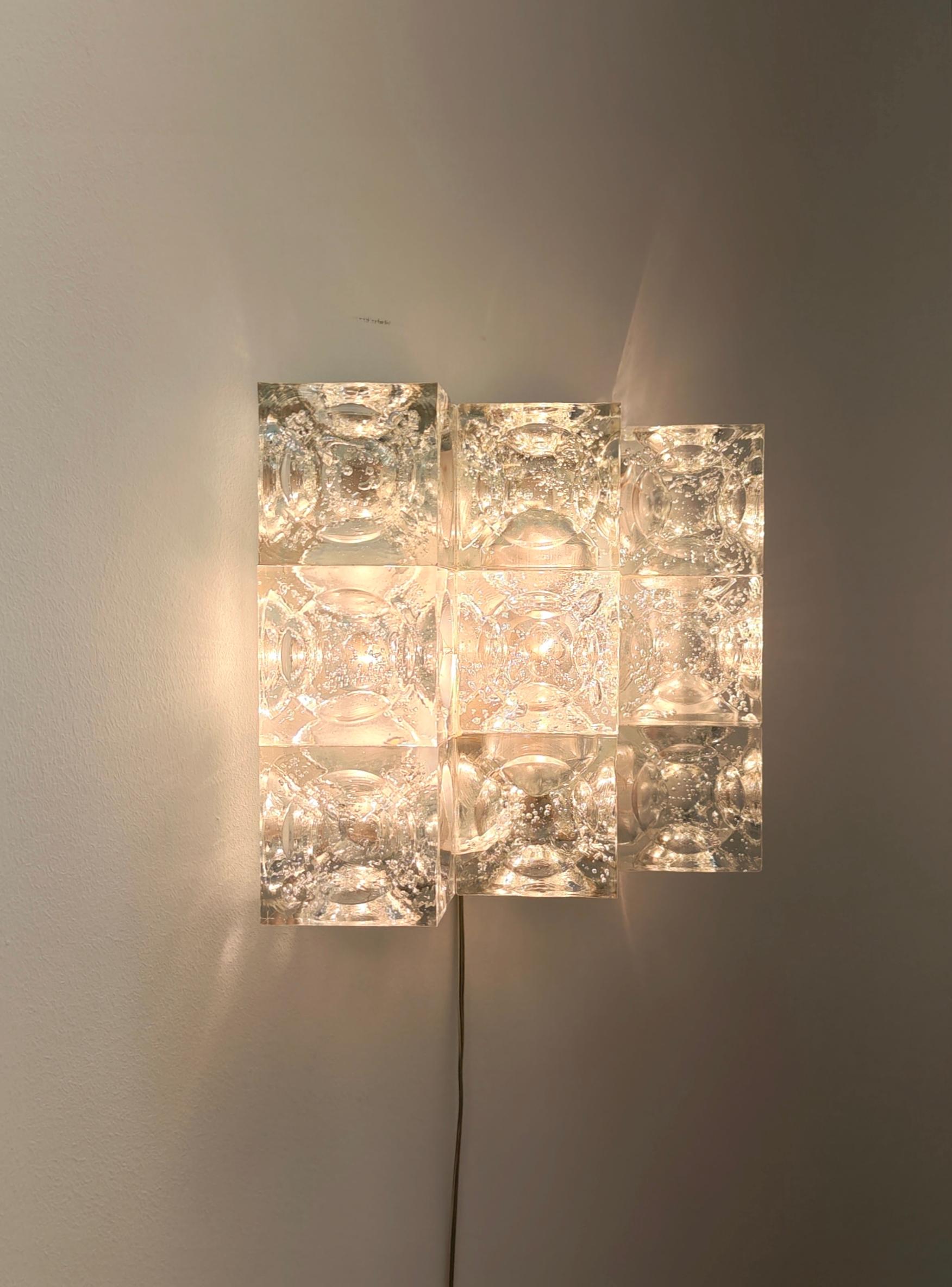 Lampada da parete in vetro di Albano Poli per Poliarte Design Italia anni '70 Mid-Century Modern in vendita 5