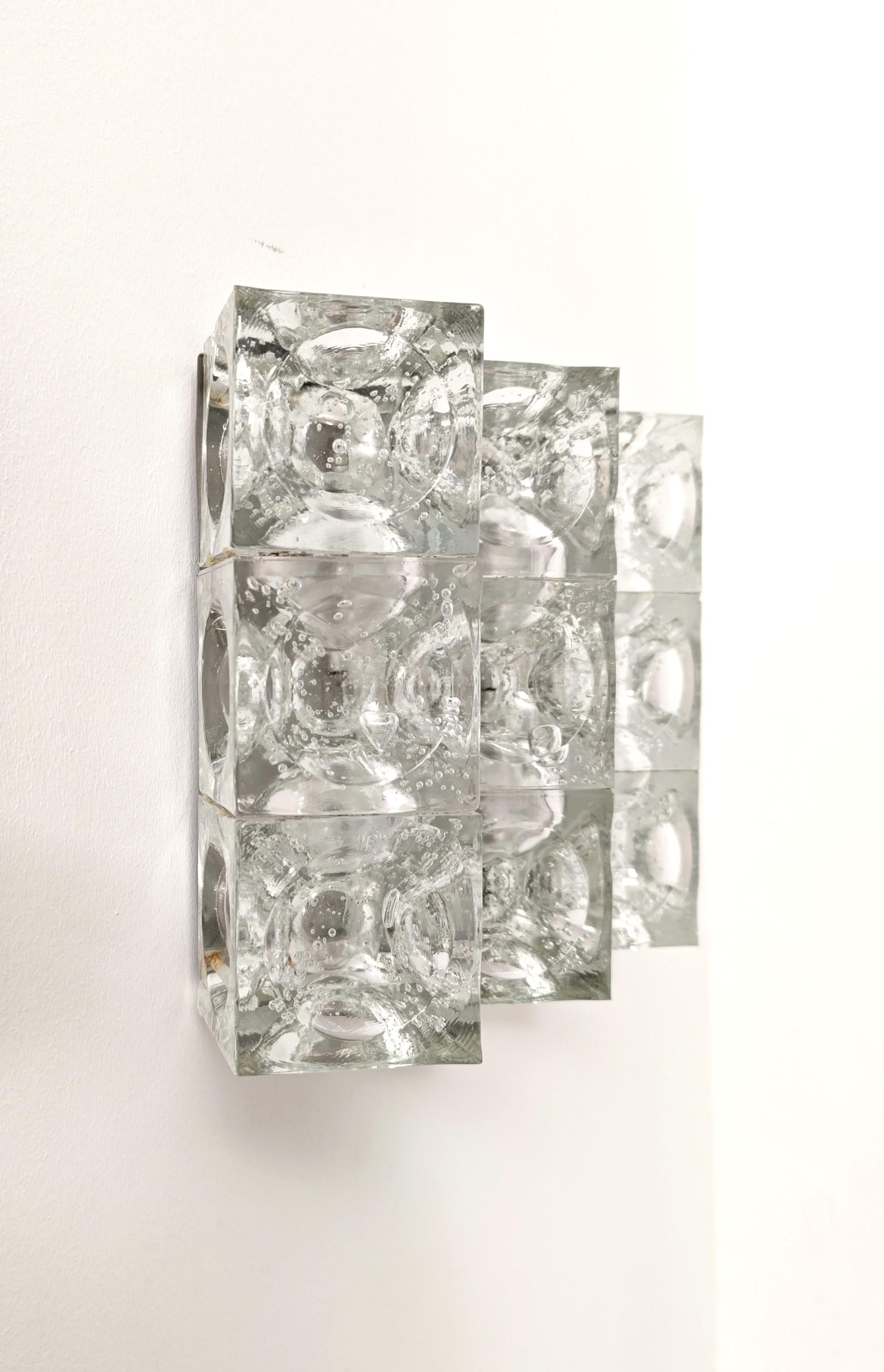 Lampada da parete in vetro di Albano Poli per Poliarte Design Italia anni '70 Mid-Century Modern in vendita 8