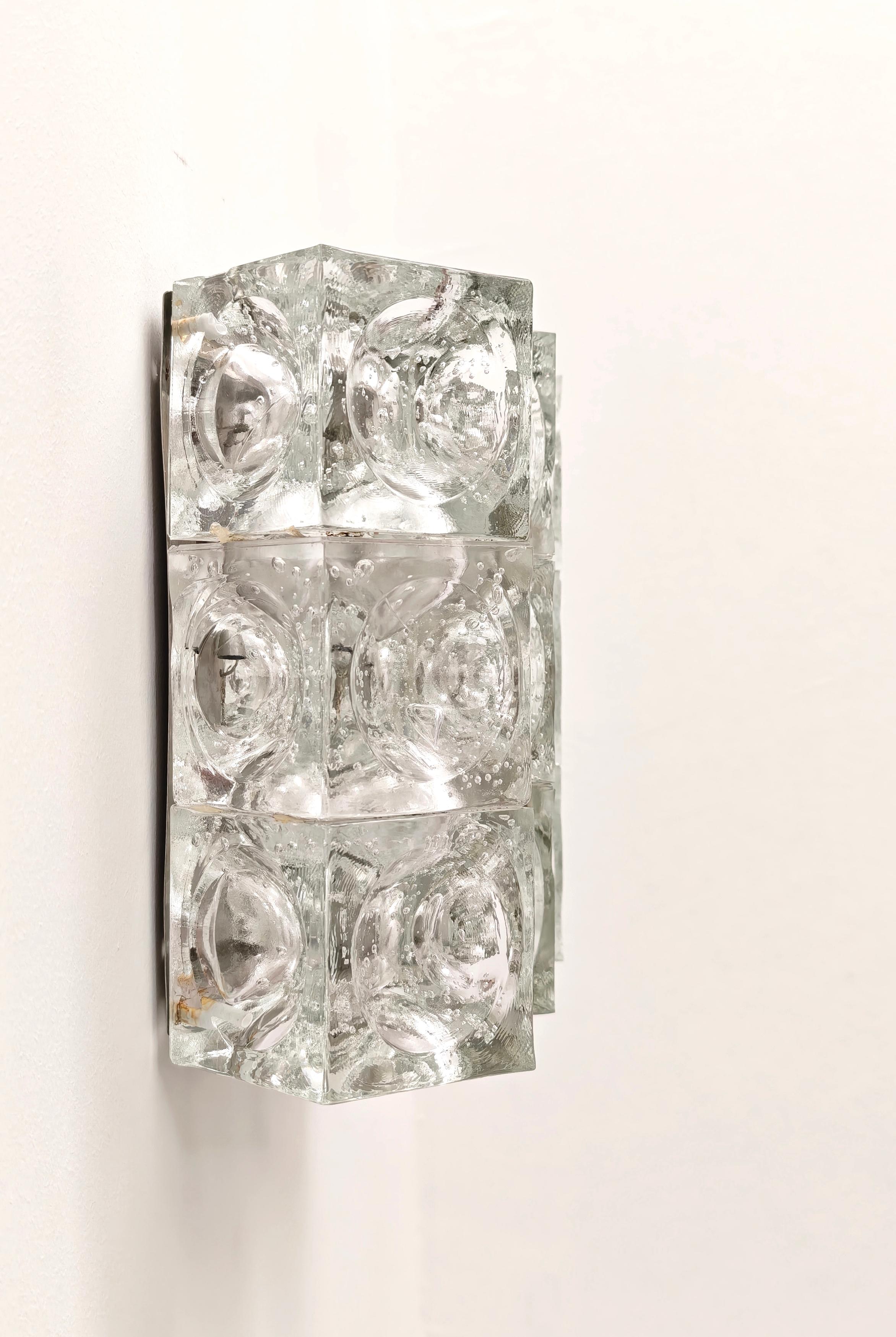 Lampada da parete in vetro di Albano Poli per Poliarte Design Italia anni '70 Mid-Century Modern in vendita 9