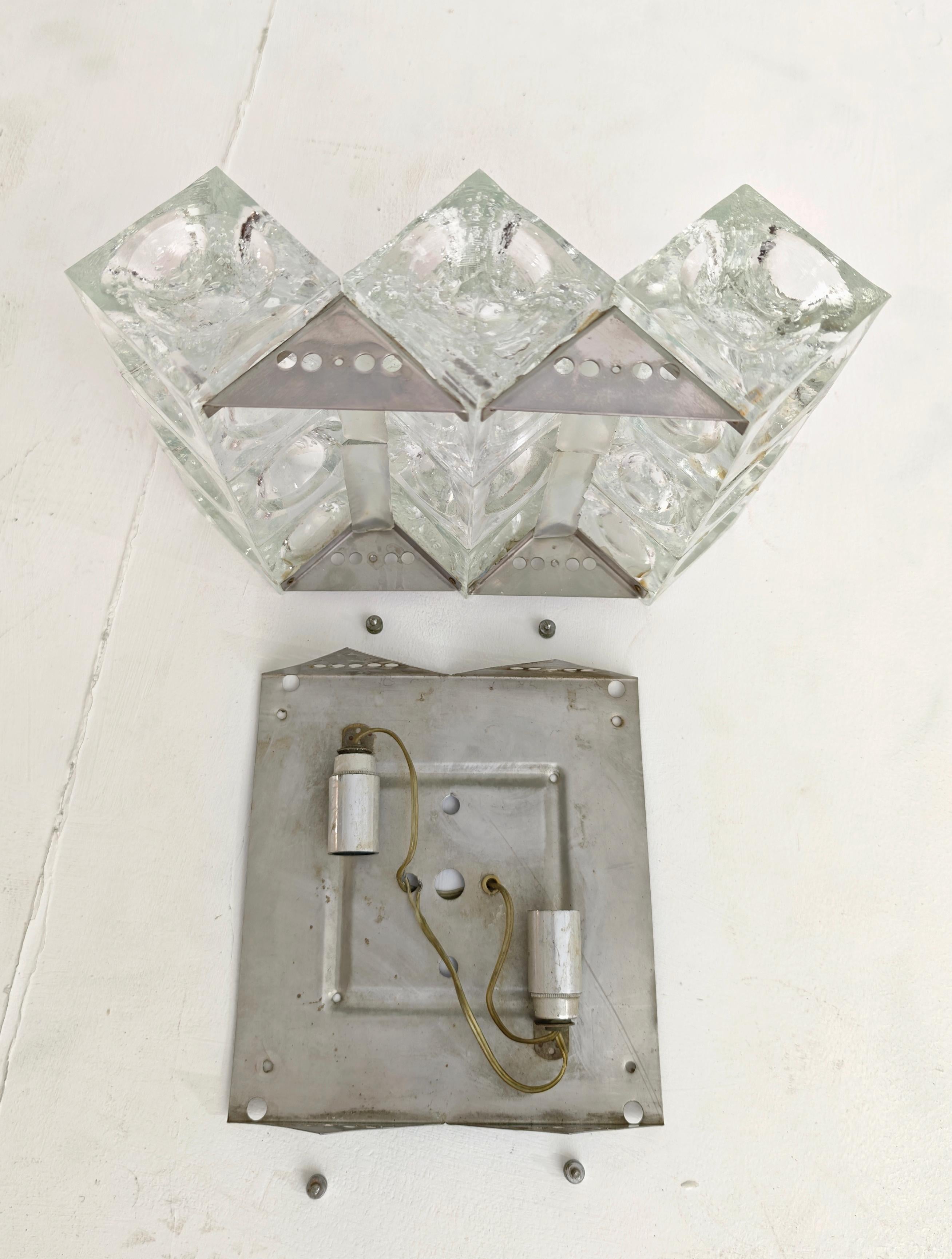 Lampada da parete in vetro di Albano Poli per Poliarte Design Italia anni '70 Mid-Century Modern in vendita 10