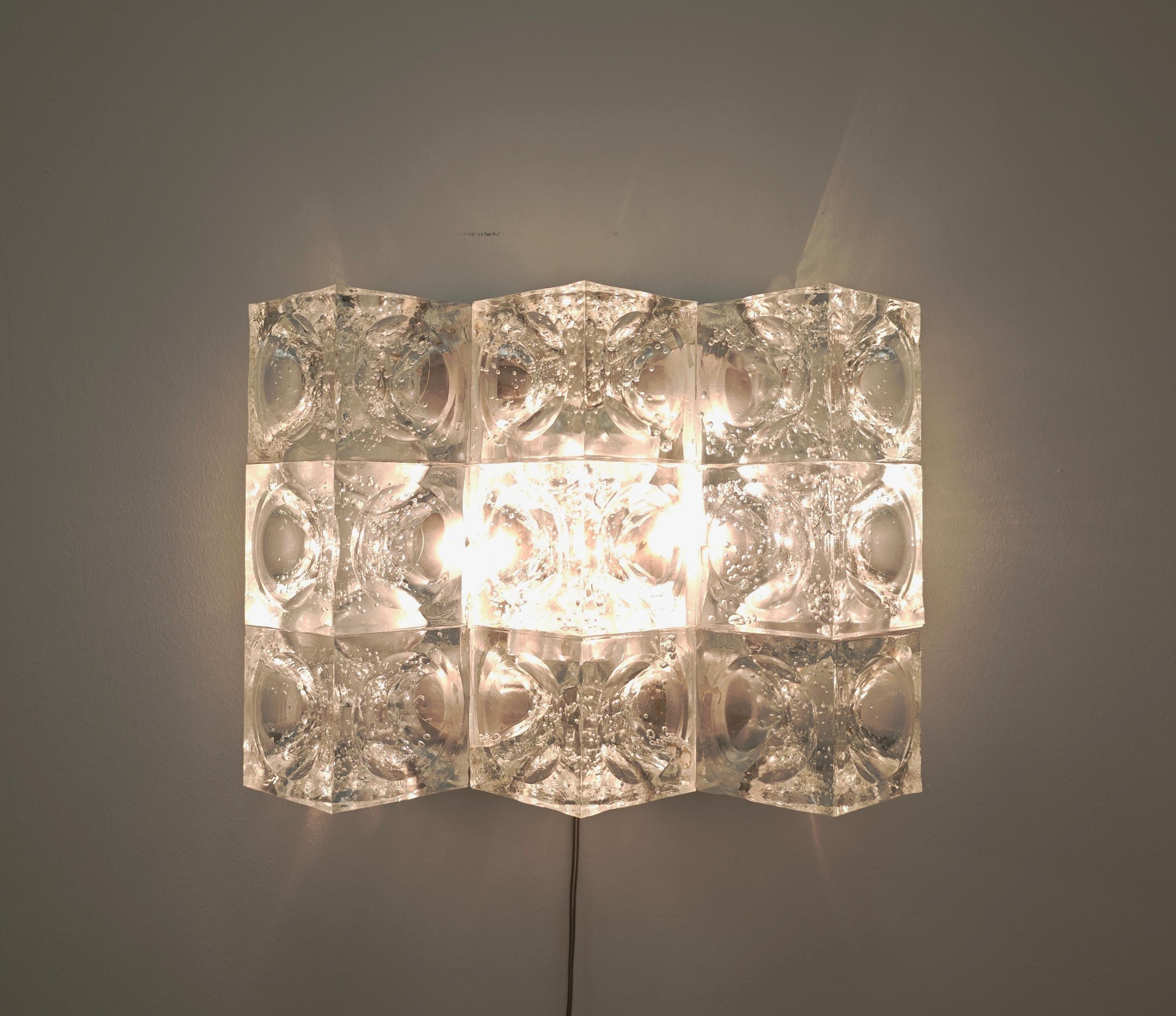 Lampada da parete in vetro di Albano Poli per Poliarte Design Italia anni '70 Mid-Century Modern in vendita 11