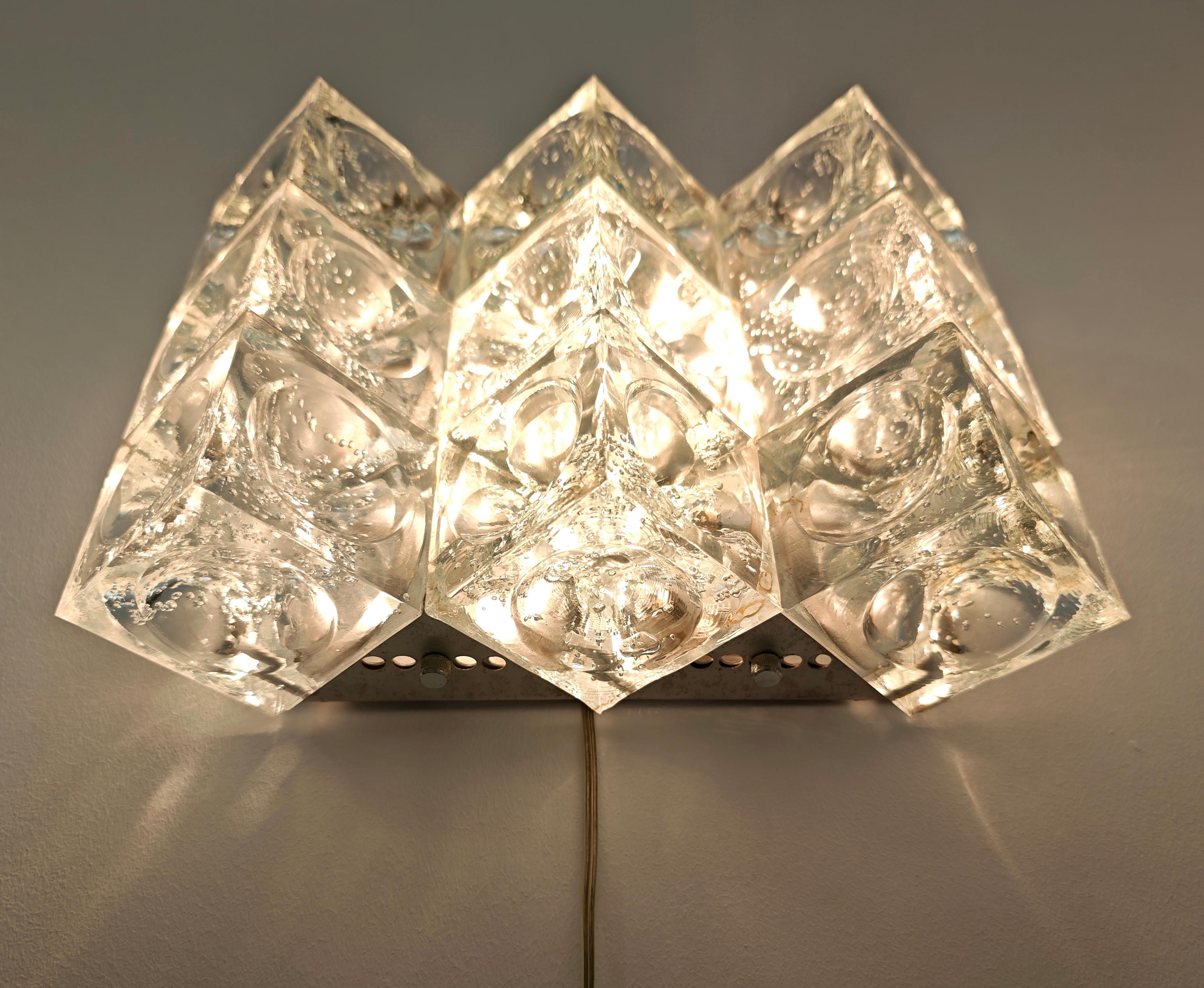 Lampada da parete in vetro di Albano Poli per Poliarte Design Italia anni '70 Mid-Century Modern In condizioni buone in vendita a Palermo, IT