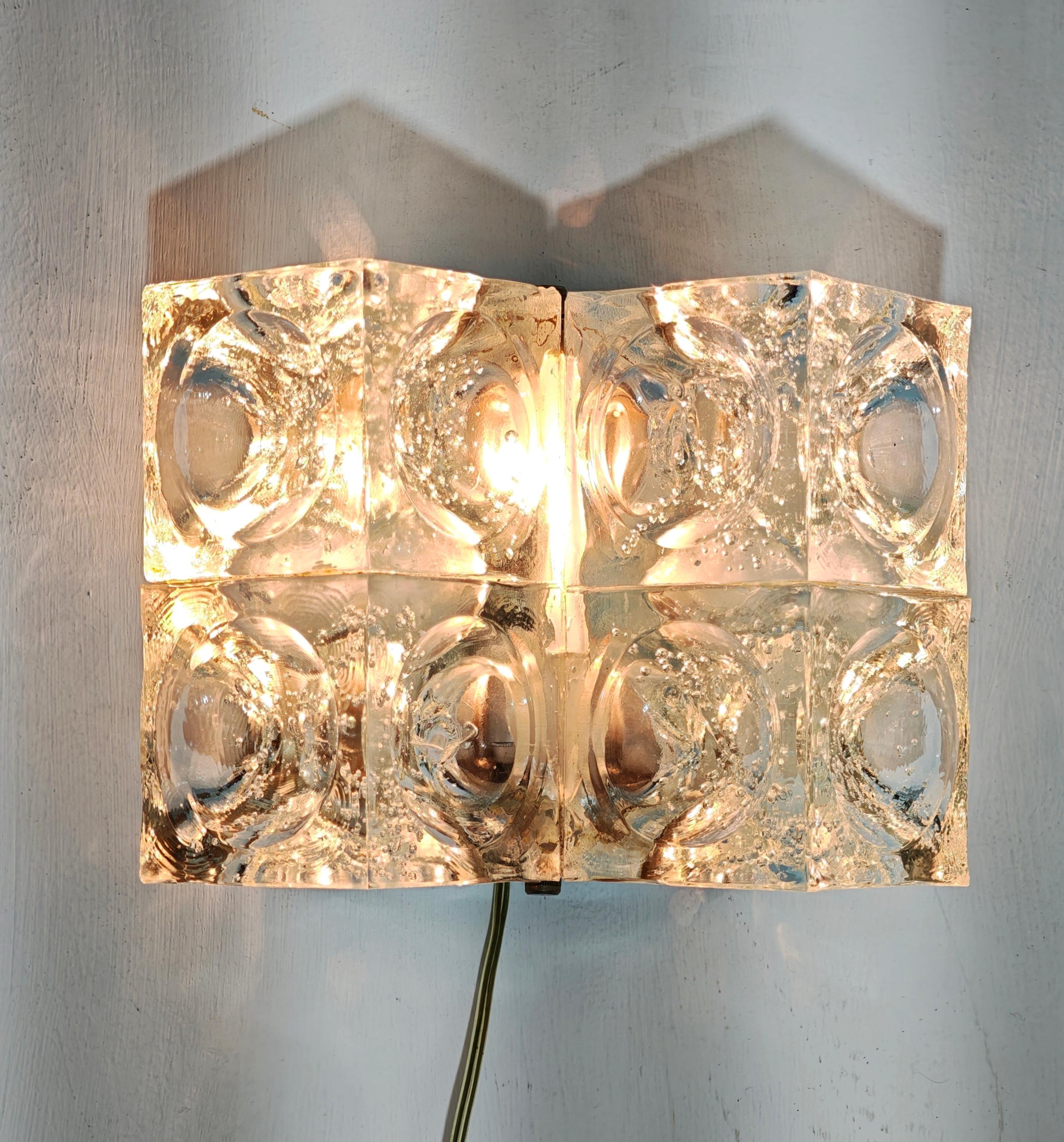 Lampada da parete in vetro di Albano Poli per Poliarte Design Italia anni '70 Mid-Century Modern in vendita 1