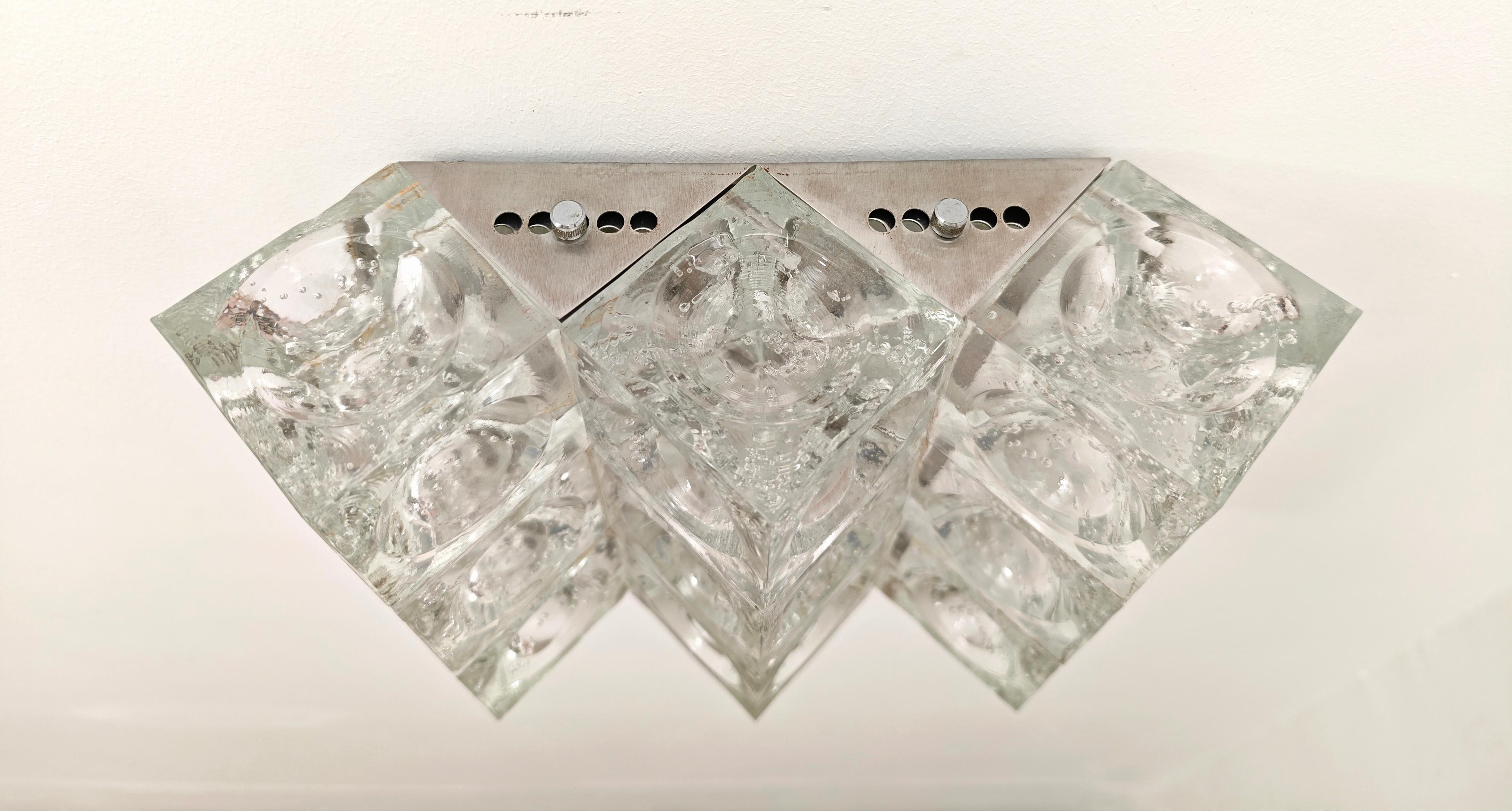Lampada da parete in vetro di Albano Poli per Poliarte Design Italia anni '70 Mid-Century Modern in vendita 2
