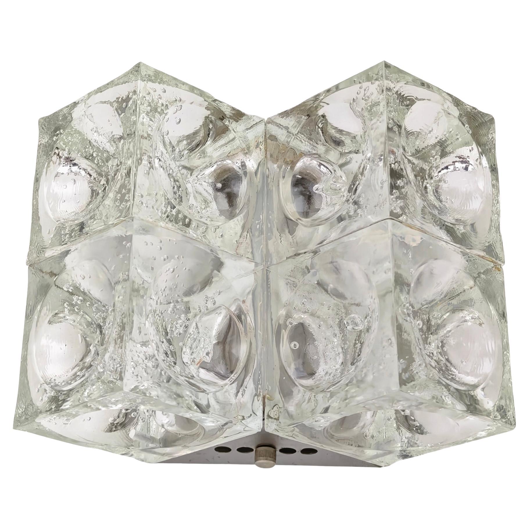 Lampada da parete in vetro di Albano Poli per Poliarte Design Italia anni '70 Mid-Century Modern