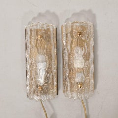 Glass Wall Lamp by Carl Fagerlund for Orrefors Sweden  1960s set of 2