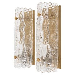 Glass Wall Lamp by Carl Fagerlund for Orrefors Sweden  1960s set of 2