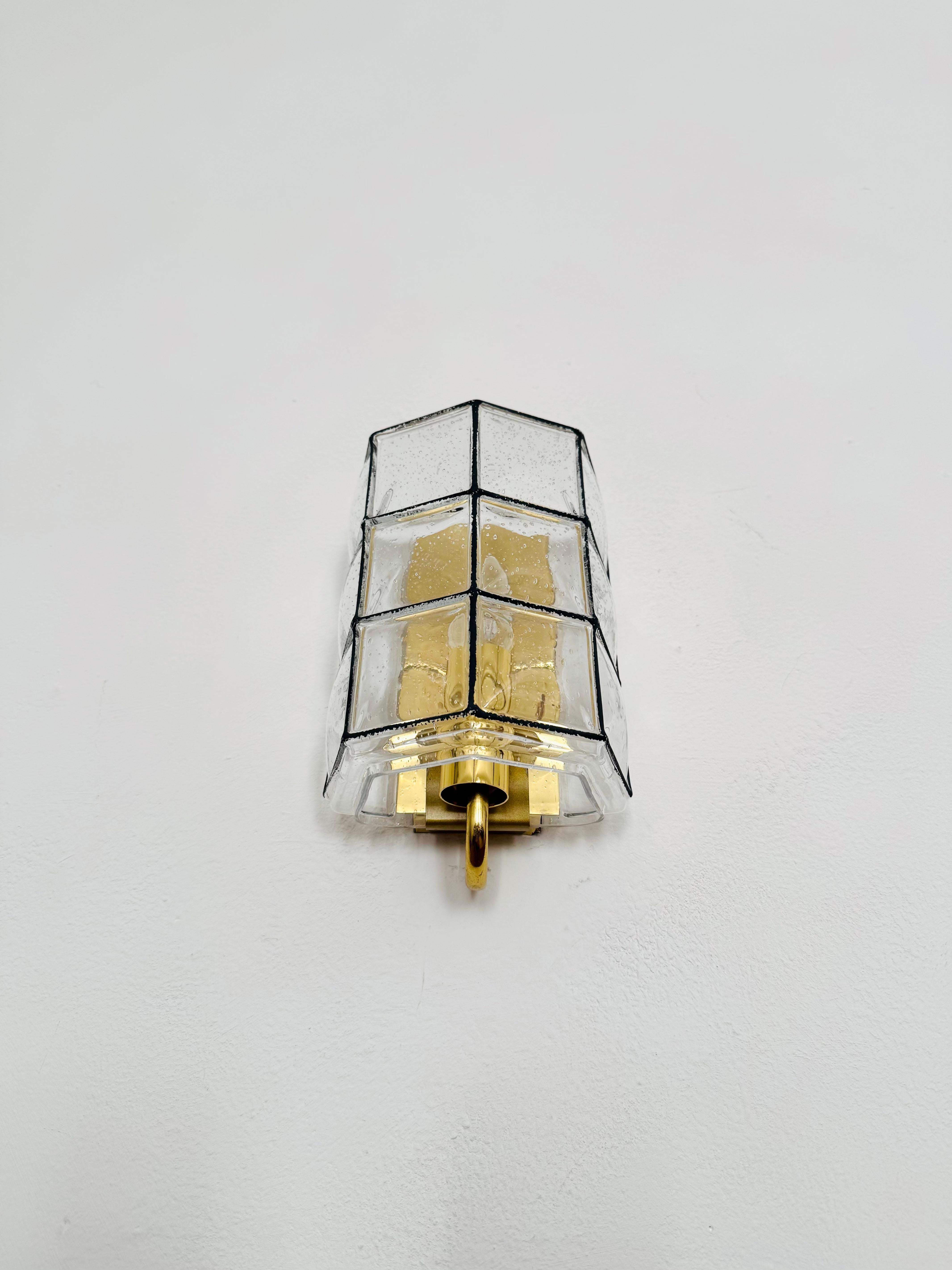 Lámpara de pared de cristal de Glashütte Limburg Moderno de mediados de siglo en venta