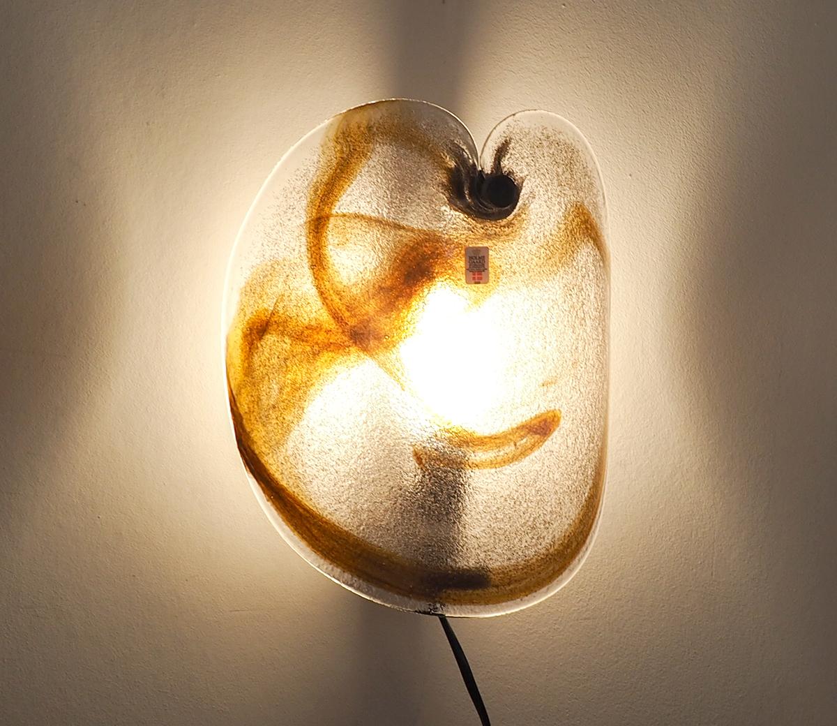 Glass Wall Lamp by Per Lütken for Holmegaard, 1970s In Good Condition For Sale In HEILOO, NL