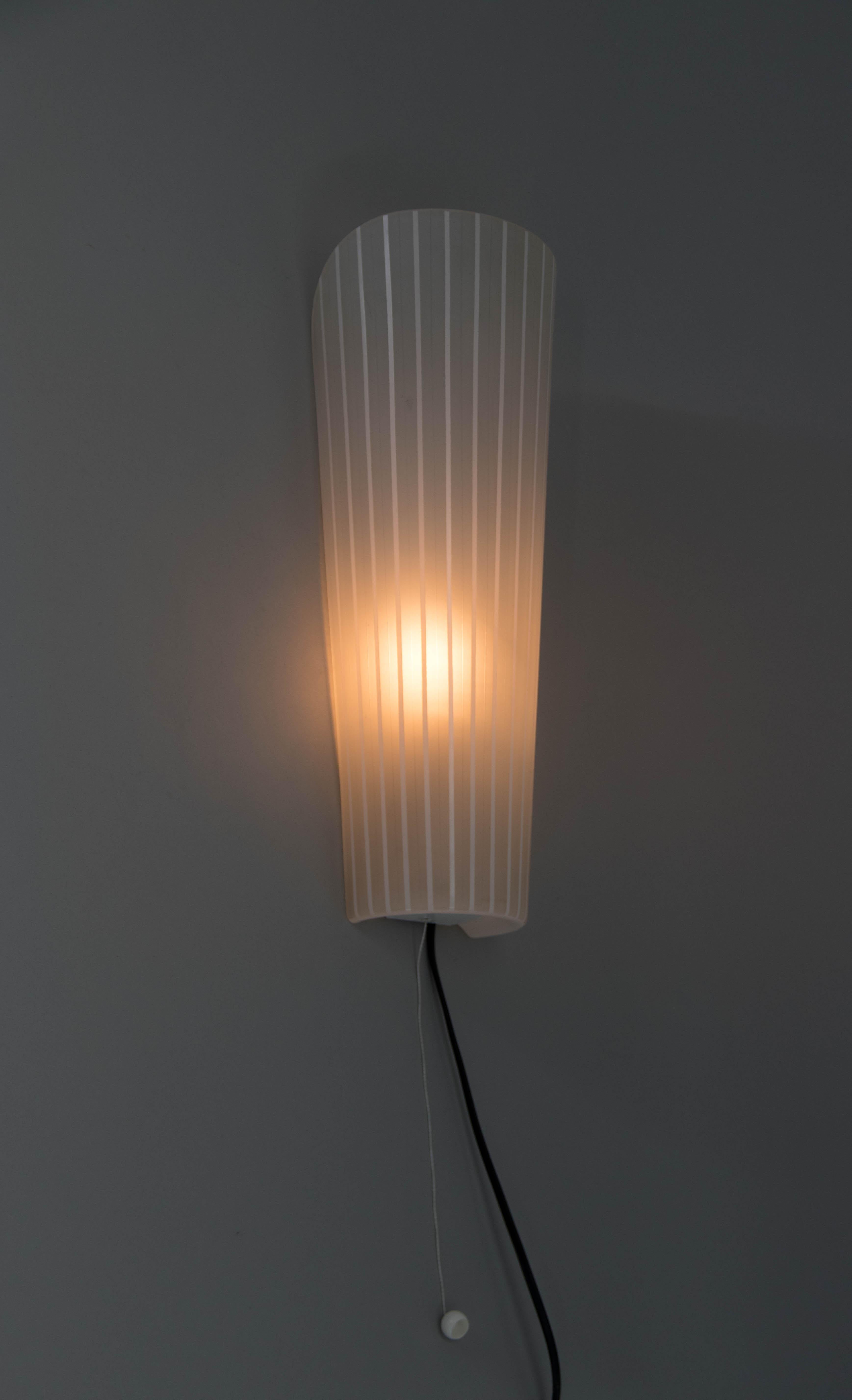 European Glass Wall Lamp, Europe, 1970s For Sale