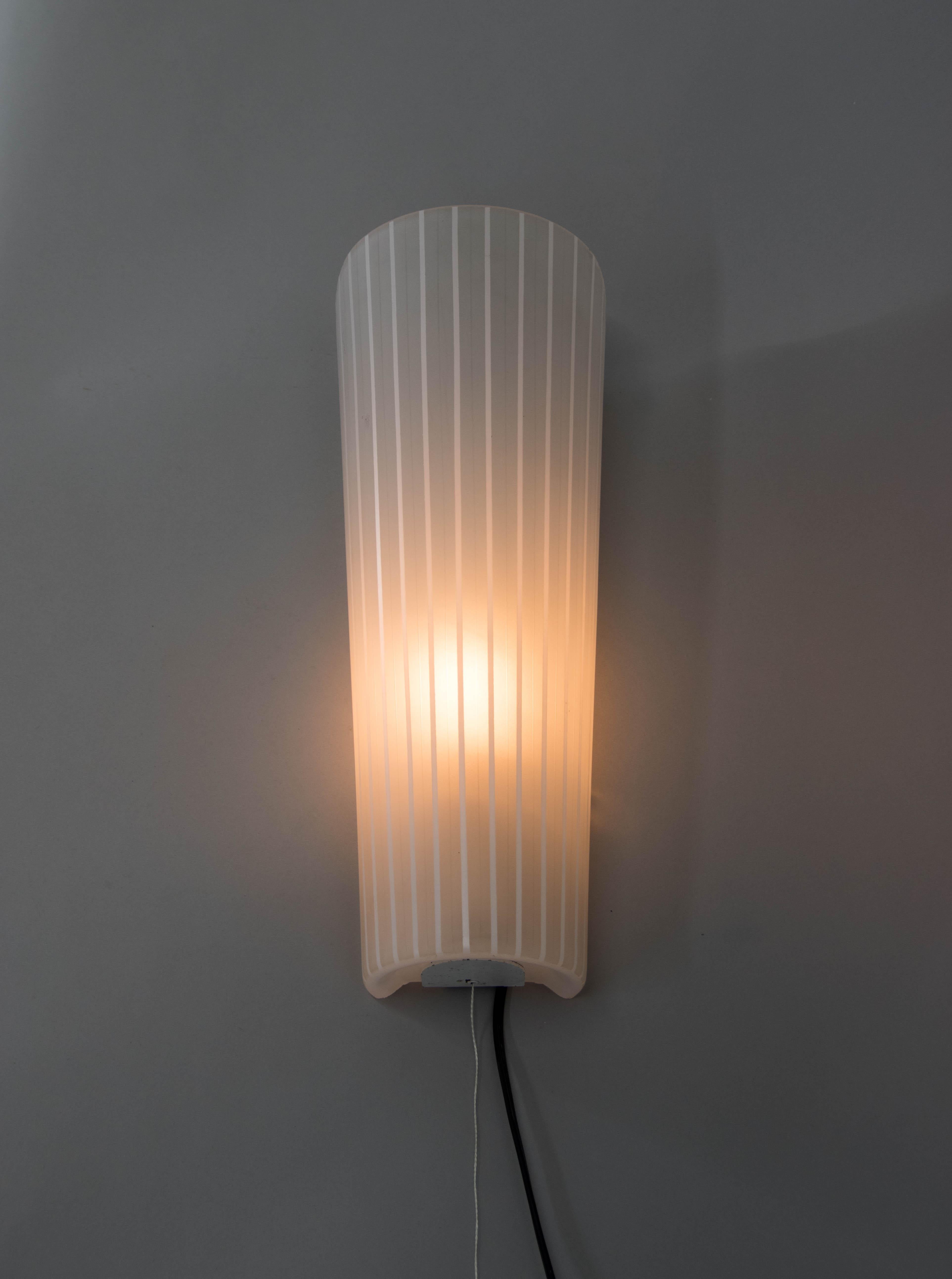 Glass Wall Lamp, Europe, 1970s In Good Condition For Sale In Praha, CZ