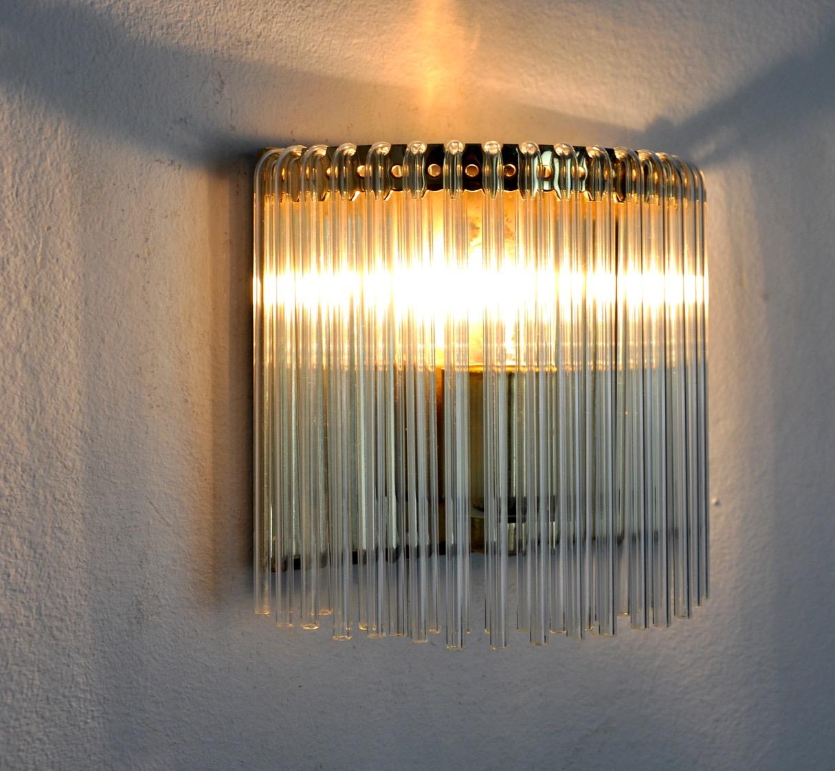 Glass wall lamp Venini Italy 1970 For Sale 2