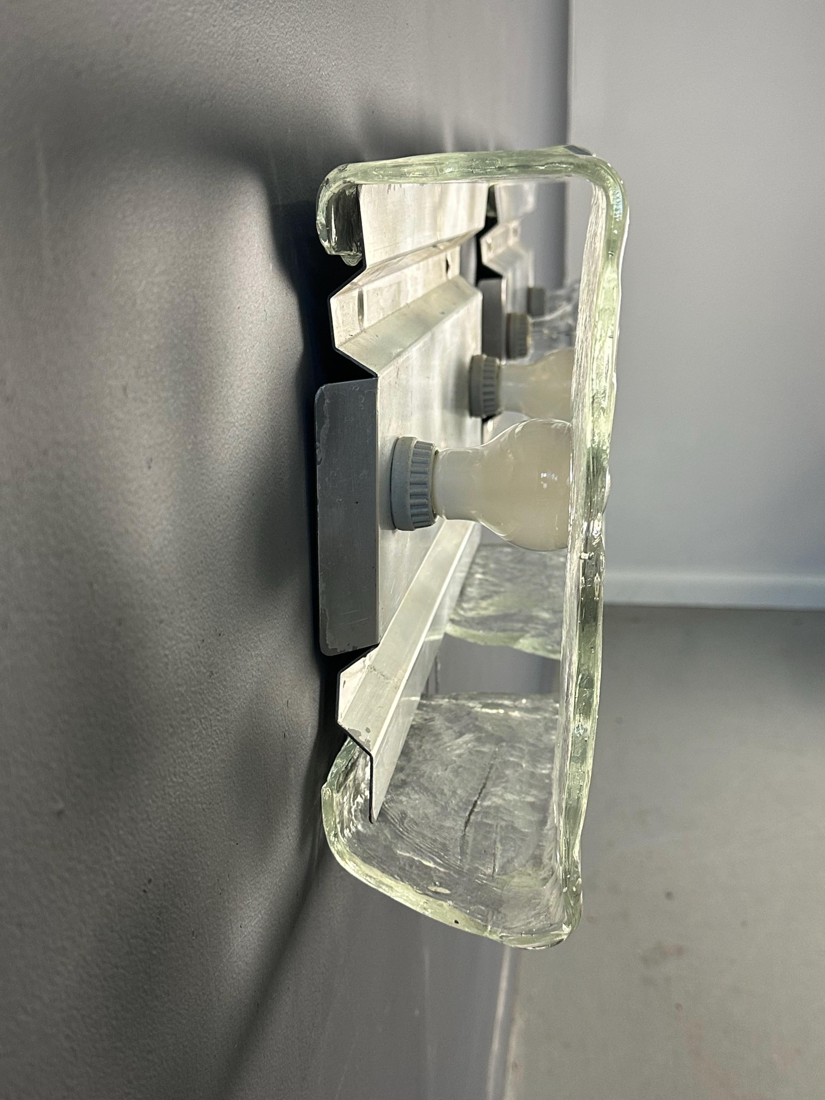 Pair of Glass Wall Lights by Carlo Nason Kalmar Franken, 1960s For Sale 3
