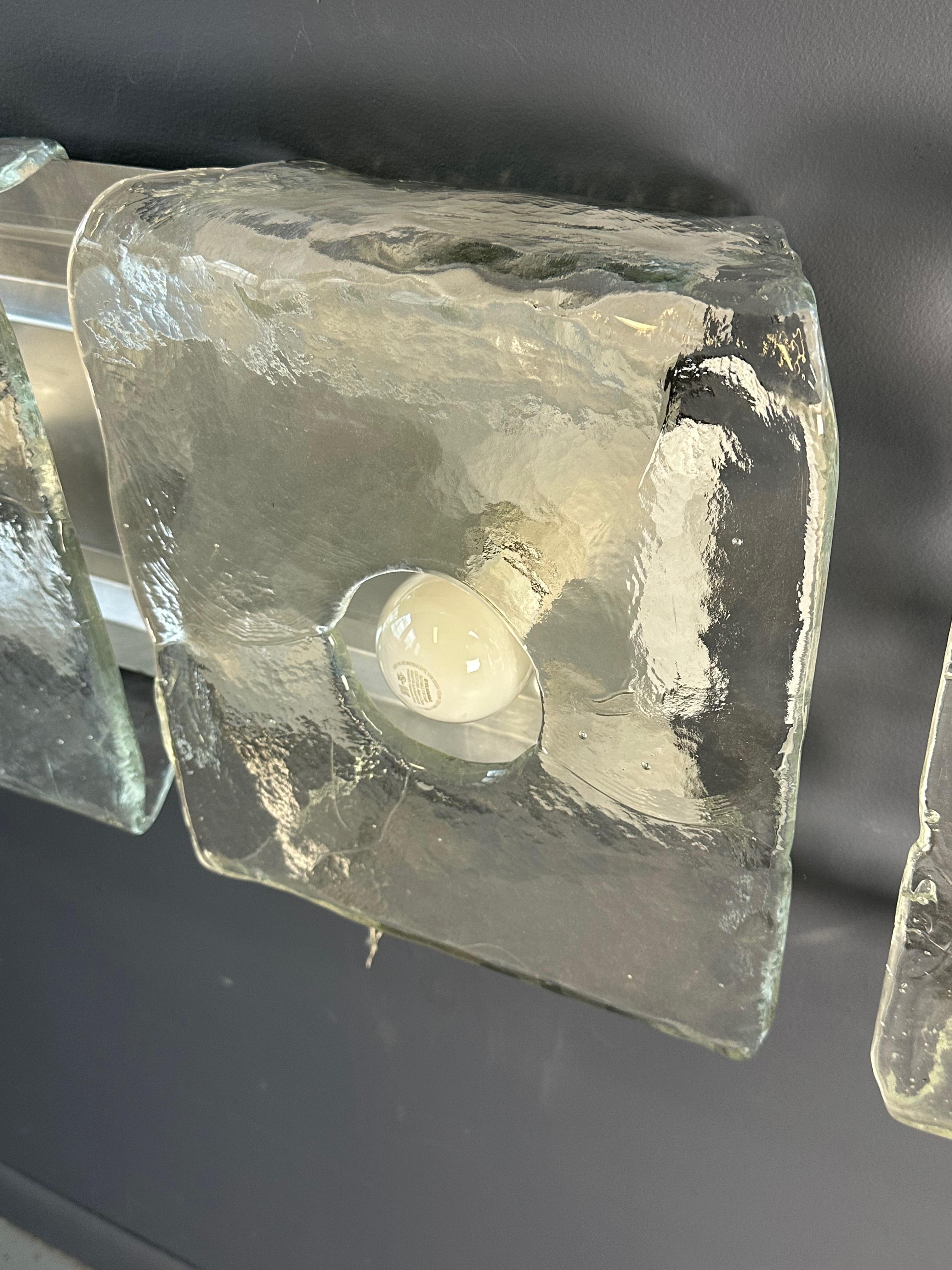 20th Century Pair of Glass Wall Lights by Carlo Nason Kalmar Franken, 1960s For Sale