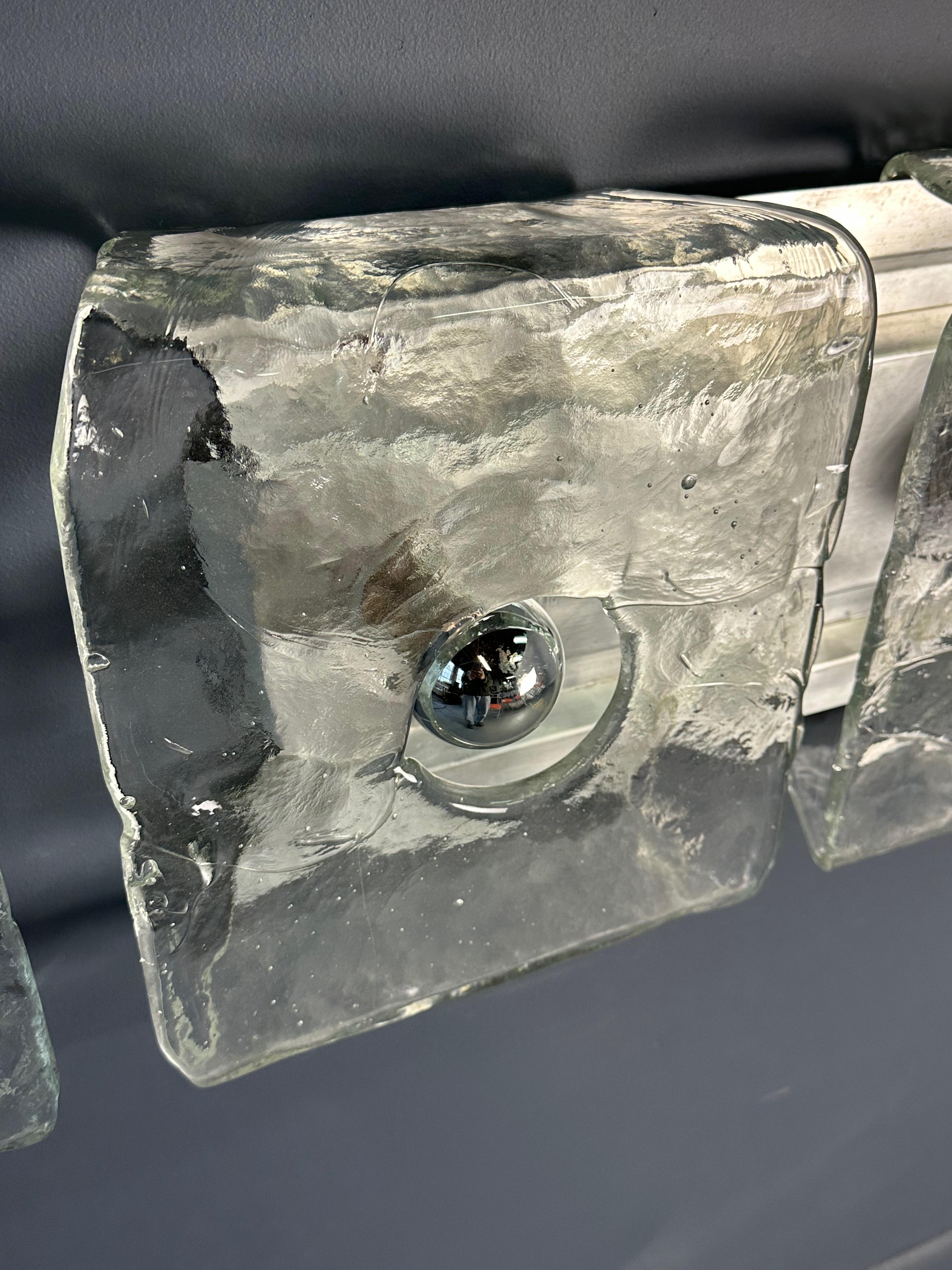 Pair of Glass Wall Lights by Carlo Nason Kalmar Franken, 1960s For Sale 2