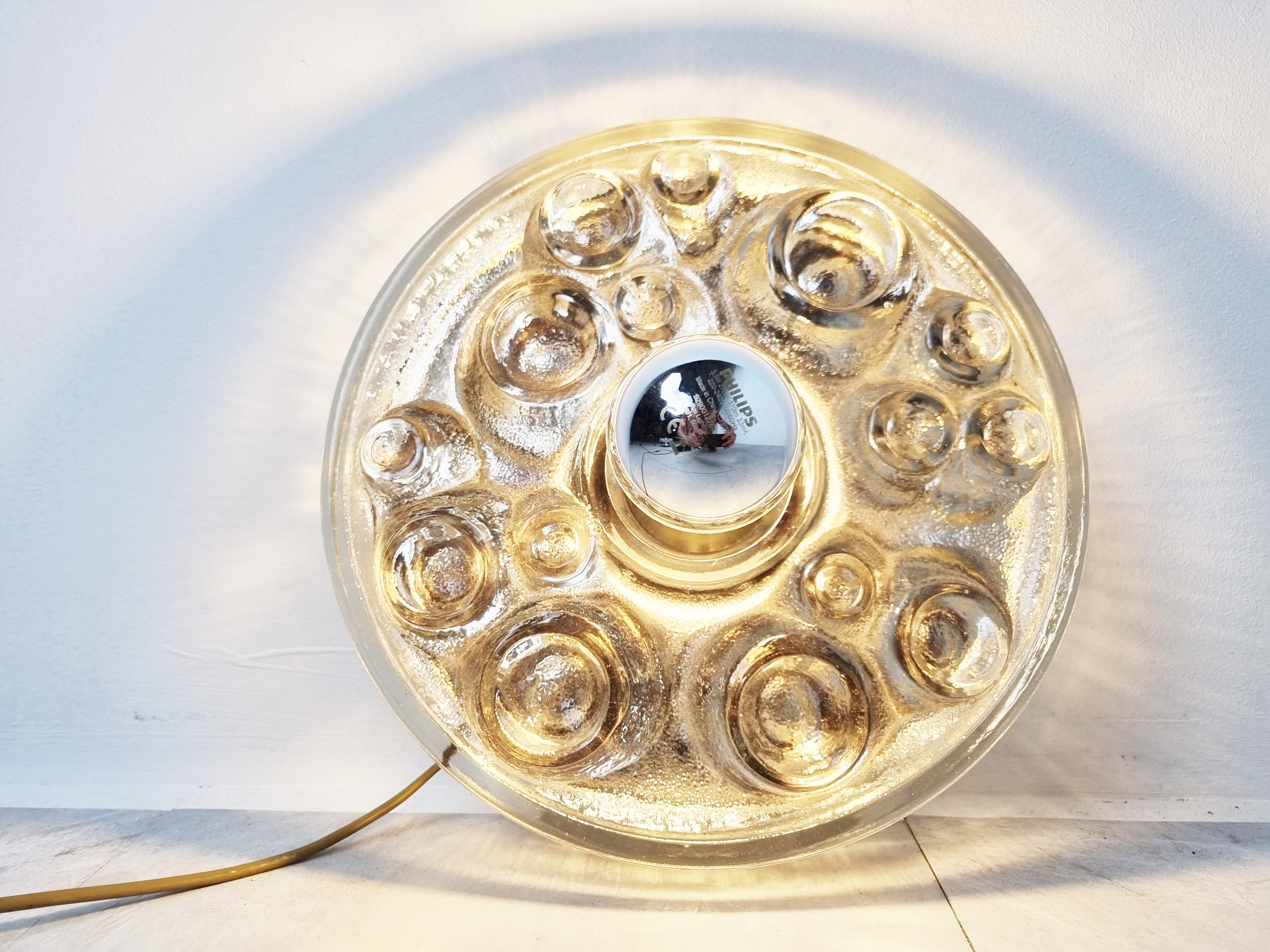 Mid-Century Modern Glass Wall Light by Peil and Putzler, 1970s For Sale