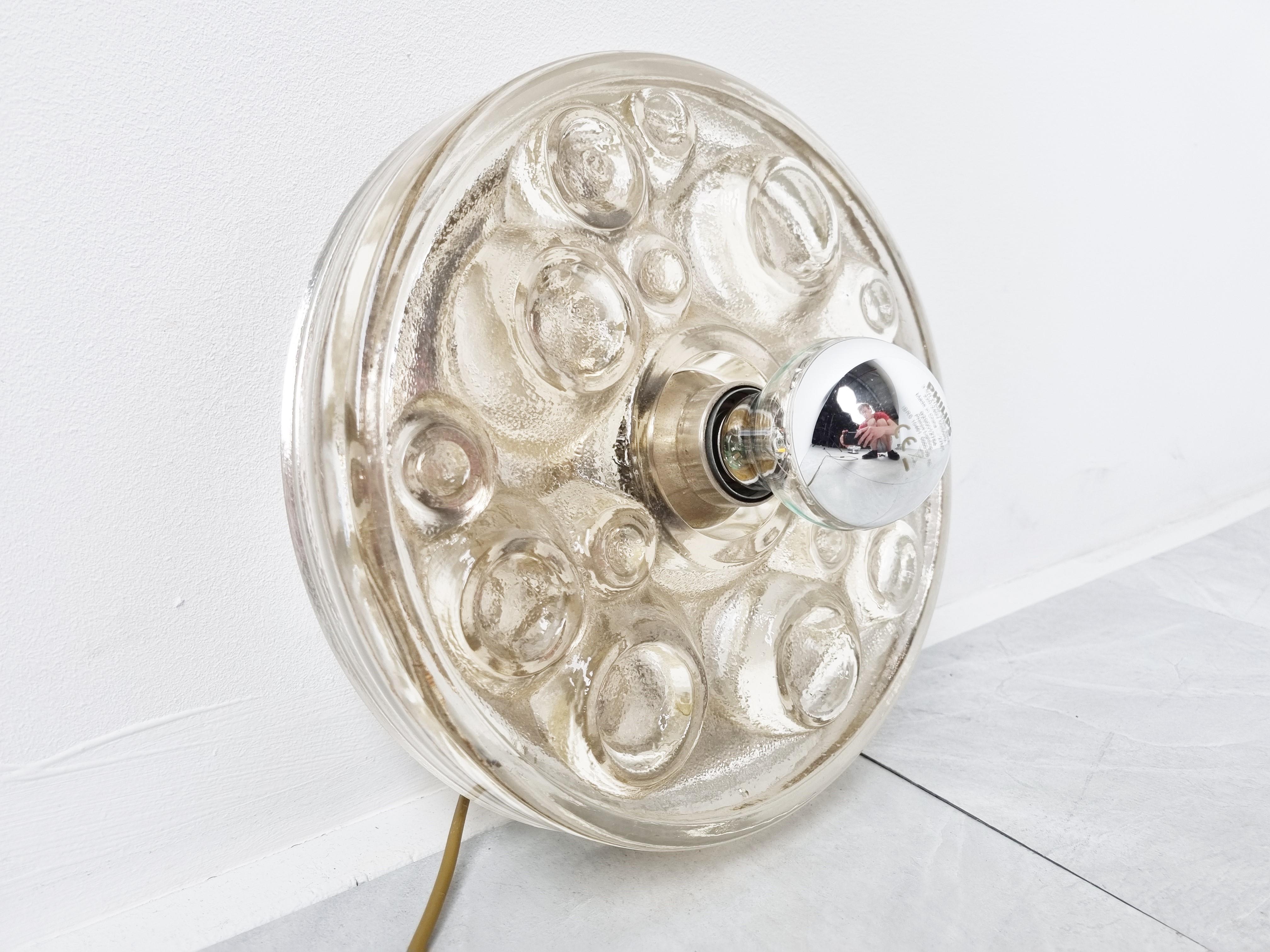 Art Glass Glass Wall Light by Peil and Putzler, 1970s For Sale