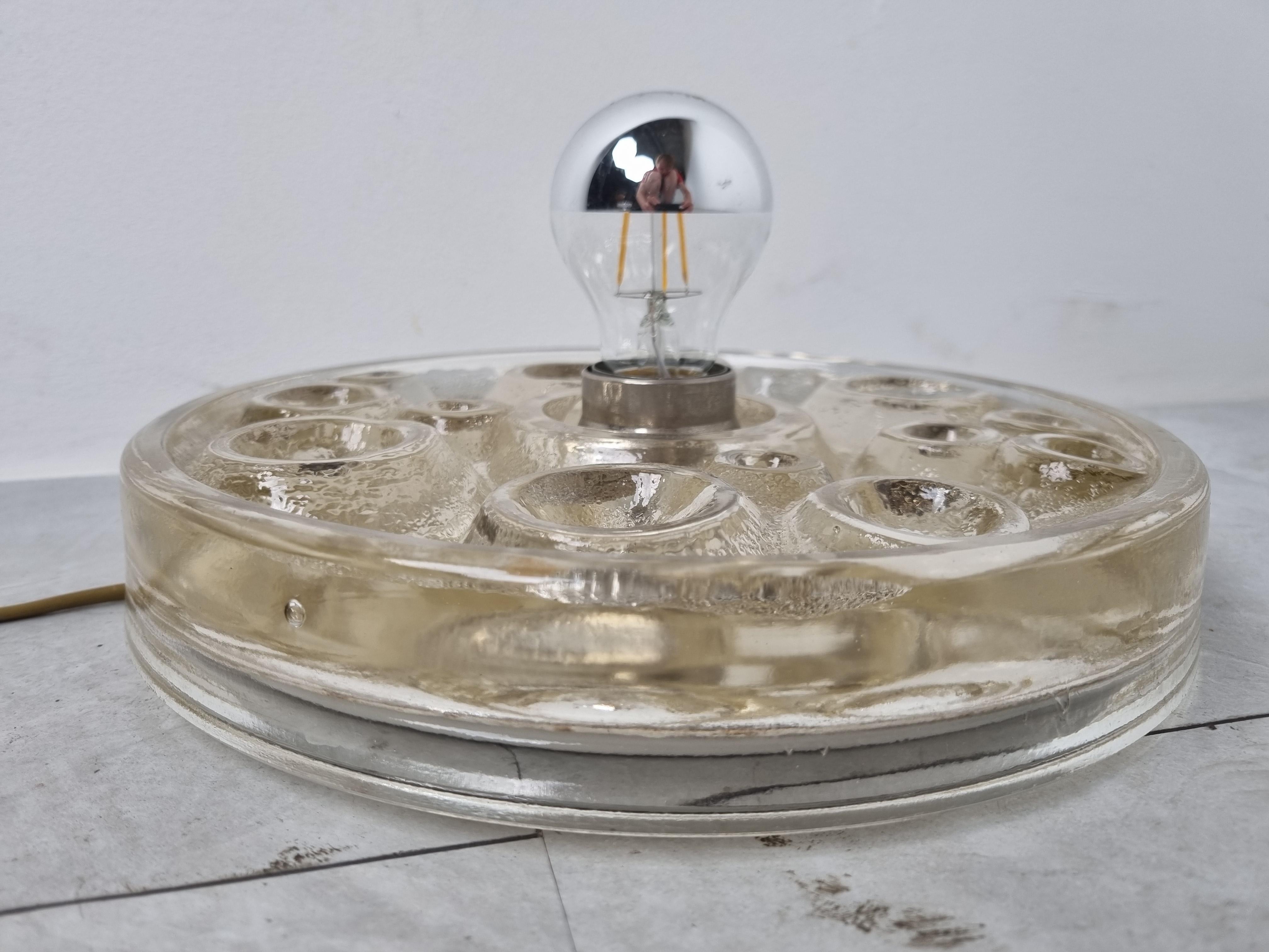 Glass Wall Light by Peil and Putzler, 1970s For Sale 2
