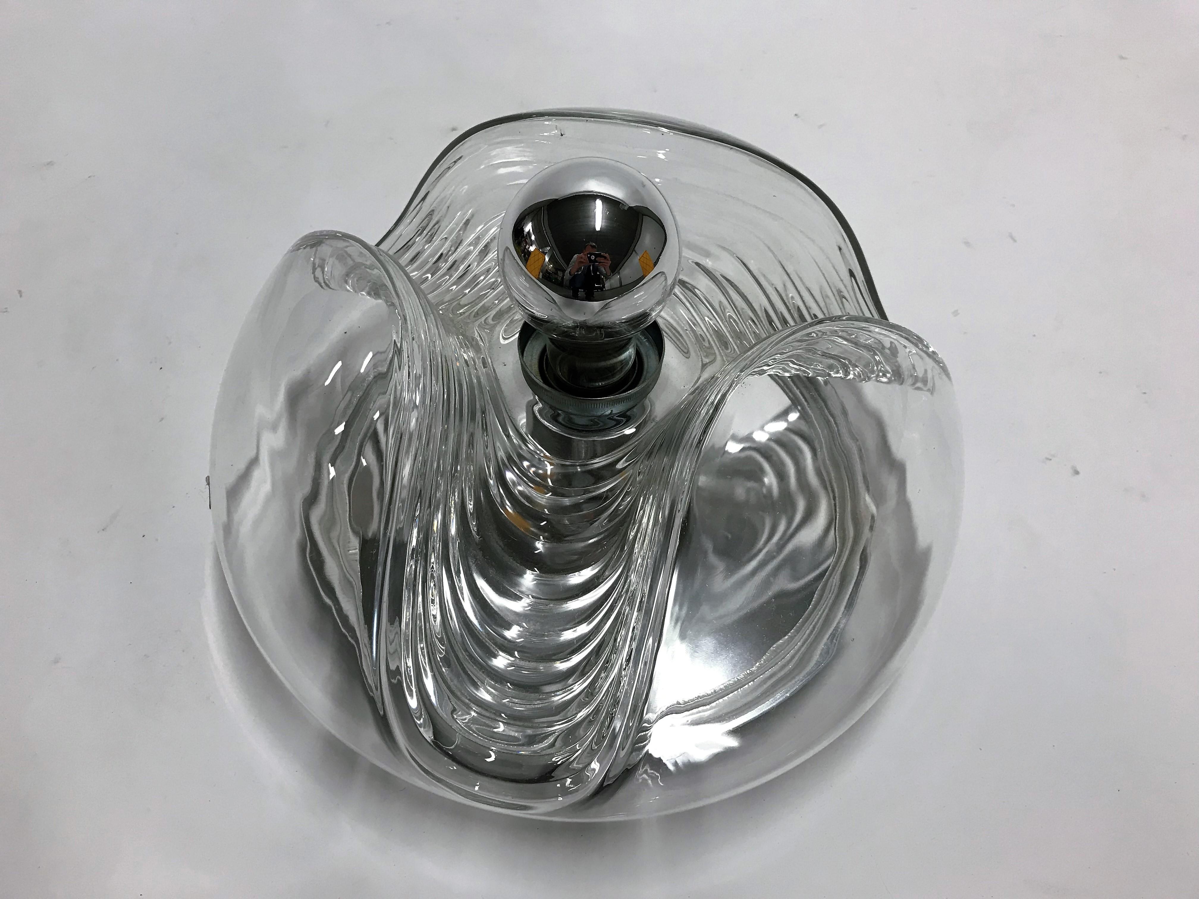 Mid-Century Modern Glass Wall Light by Peil and Putzler, 1980s